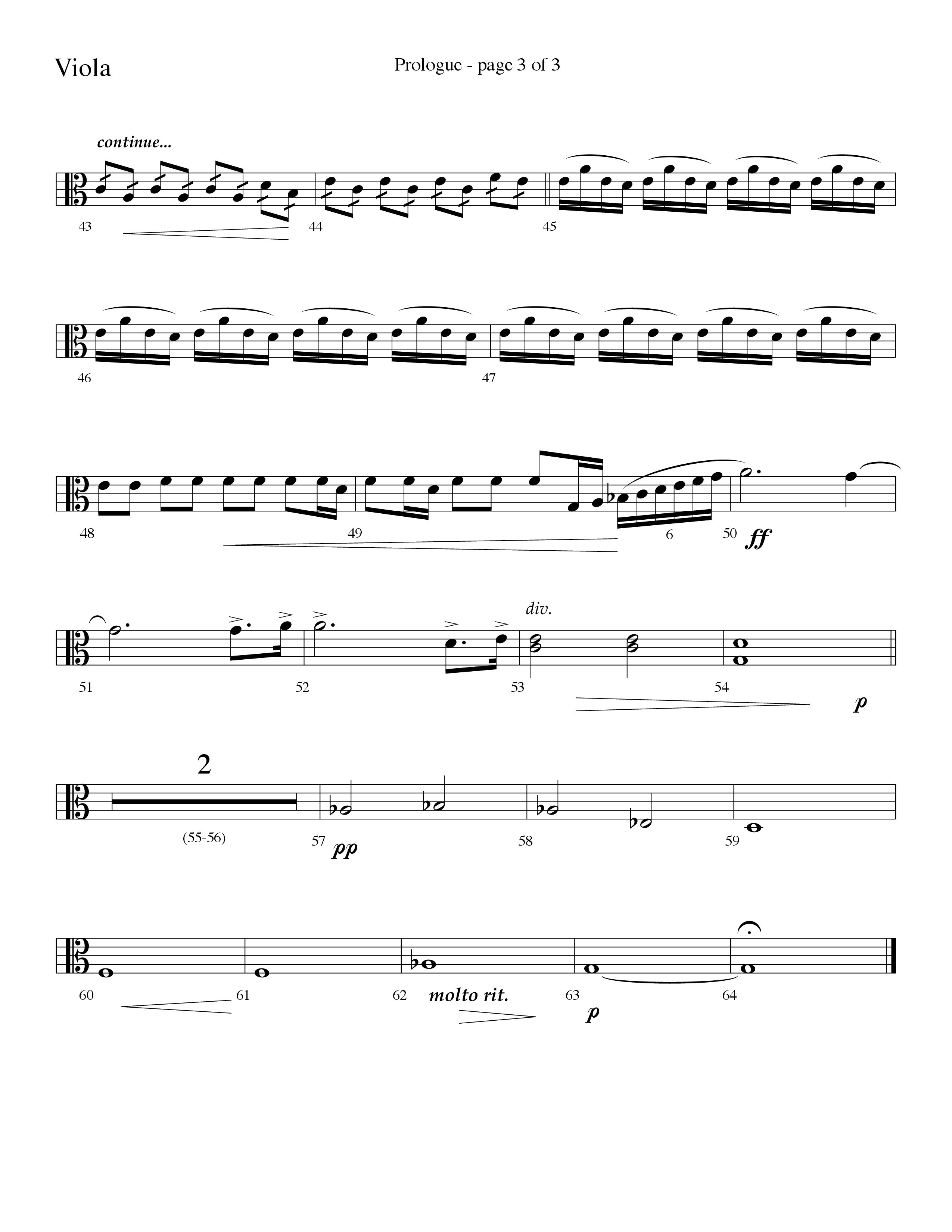 Prologue (Surely He Has Borne Our Griefs) (Instrumental) Viola (Lifeway Choral / Arr. David Hamilton)