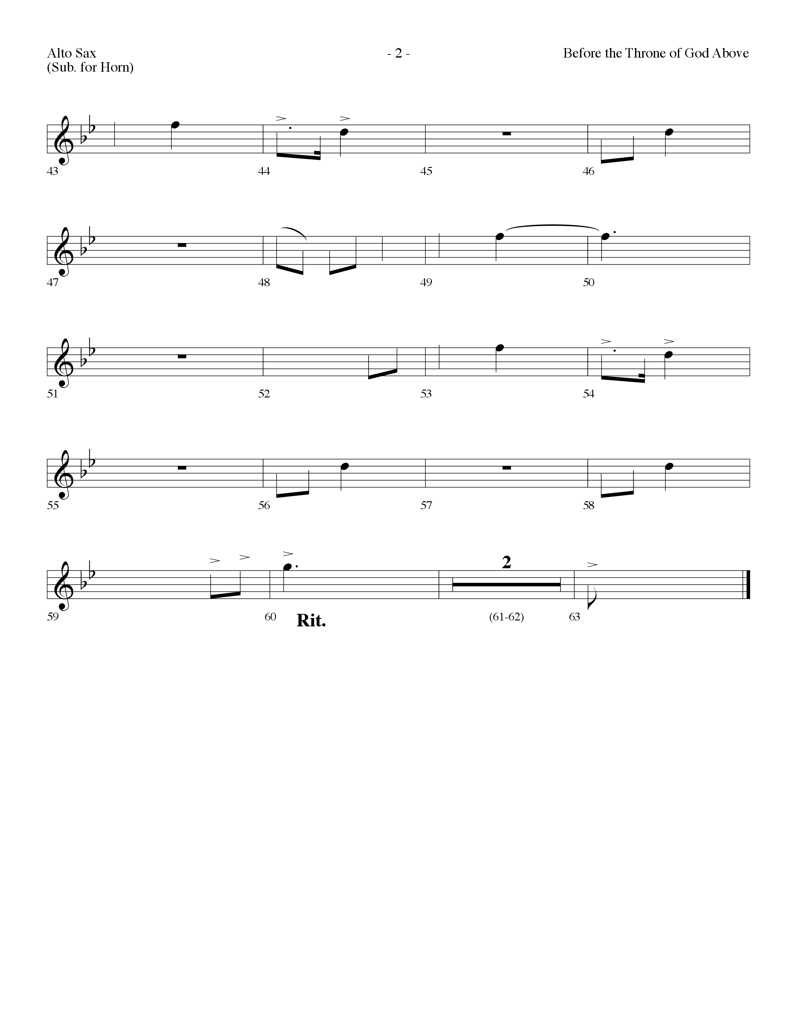 Before The Throne Of God Above (Choral Anthem SATB) Alto Sax (Lifeway Choral / Arr. Dennis Allen)
