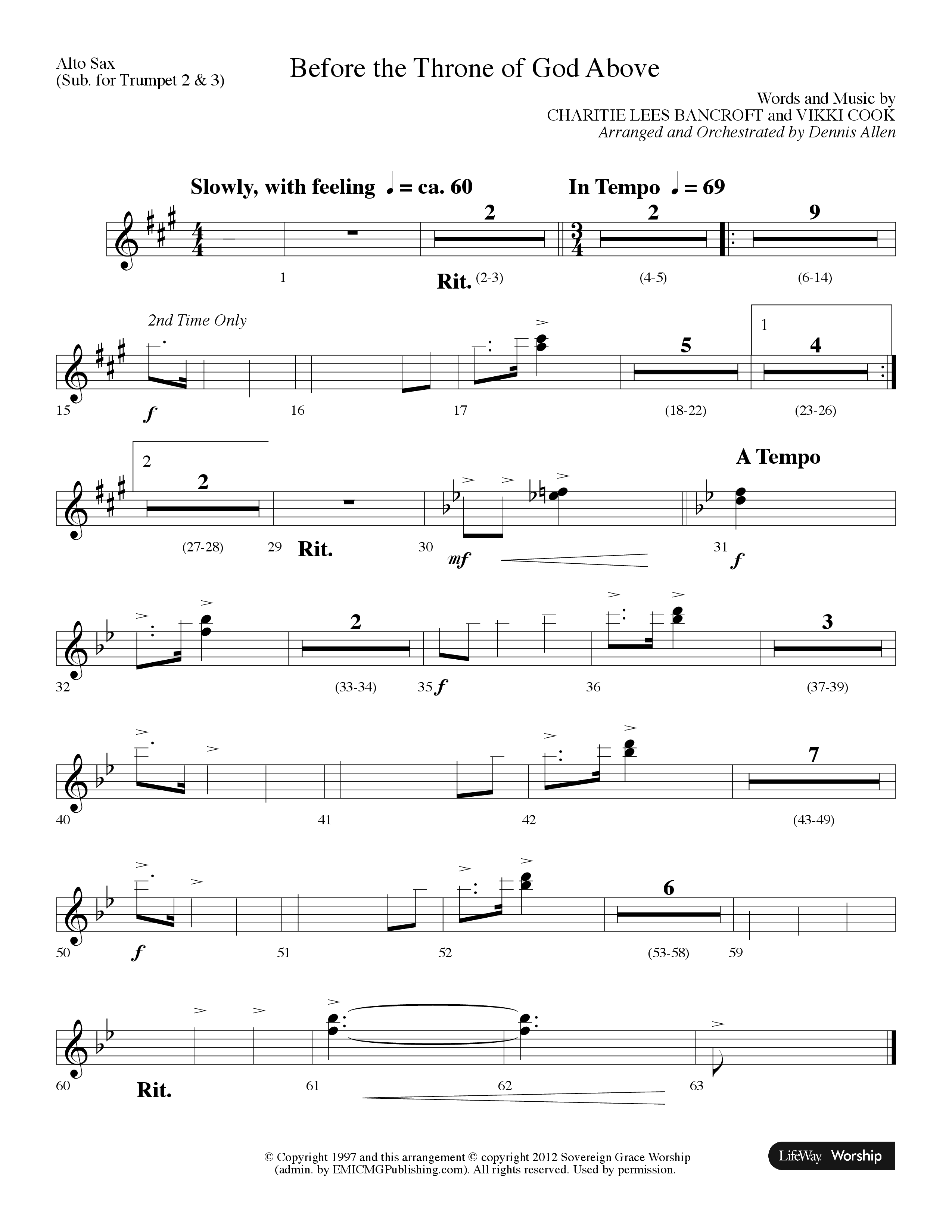 Before The Throne Of God Above (Choral Anthem SATB) Alto Sax (Lifeway Choral / Arr. Dennis Allen)
