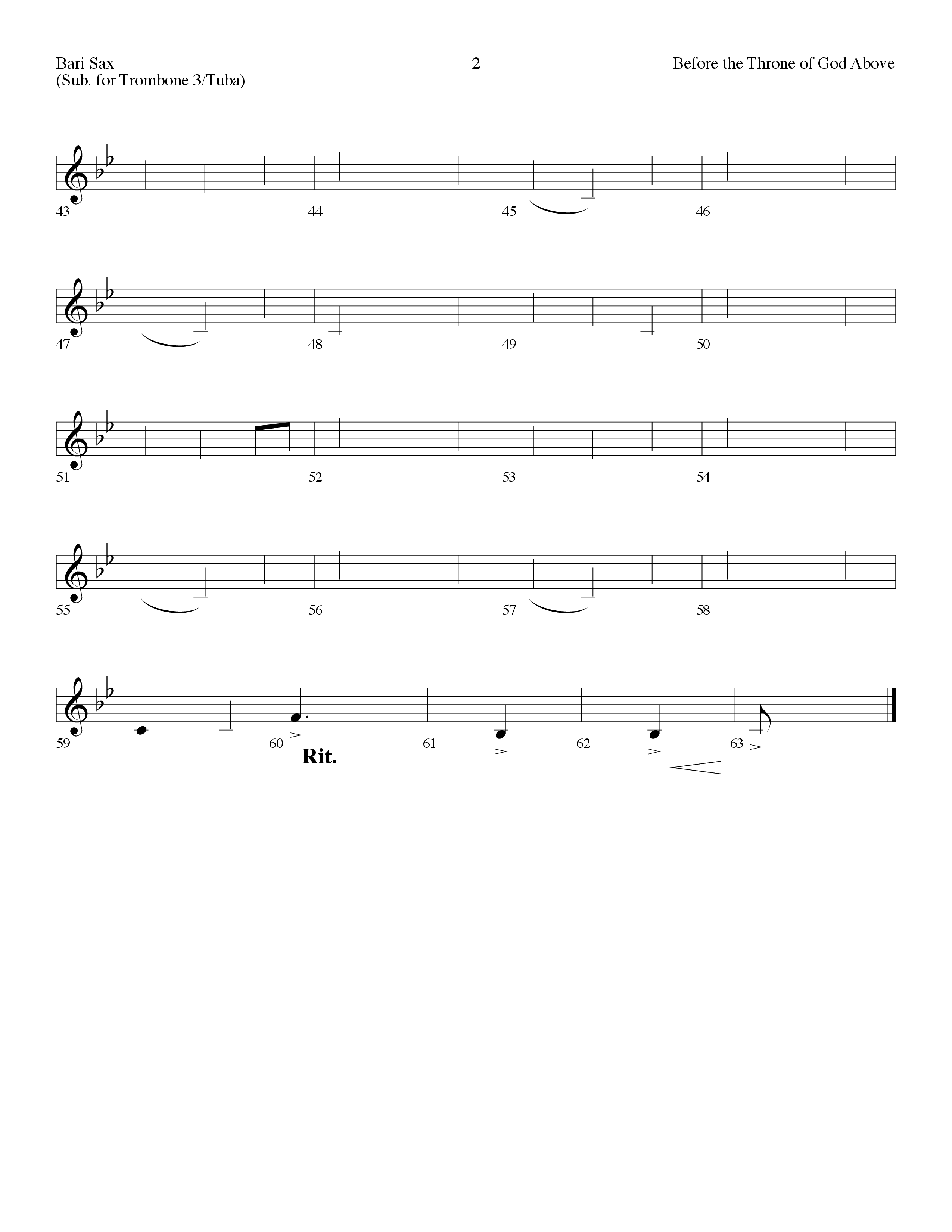 Before The Throne Of God Above (Choral Anthem SATB) Bari Sax (Lifeway Choral / Arr. Dennis Allen)