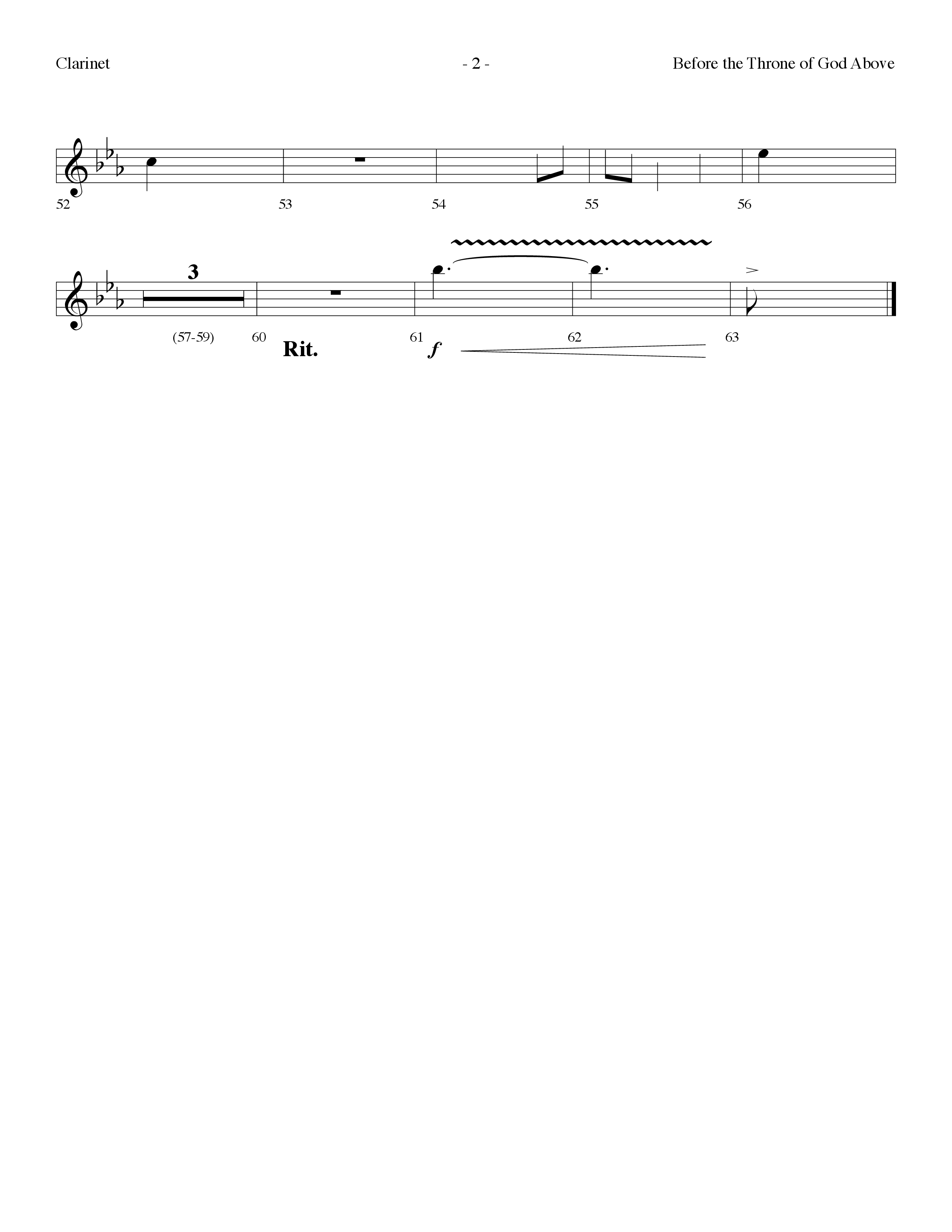 Before The Throne Of God Above (Choral Anthem SATB) Clarinet (Lifeway Choral / Arr. Dennis Allen)