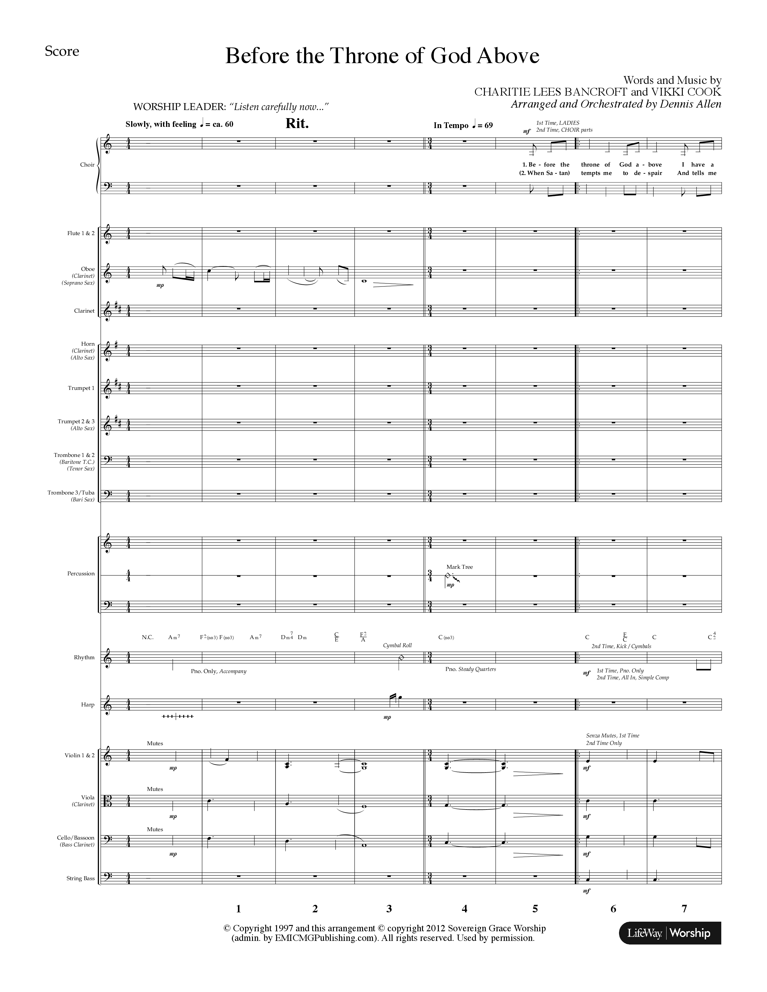 Before The Throne Of God Above (Choral Anthem SATB) Orchestration (Lifeway Choral / Arr. Dennis Allen)