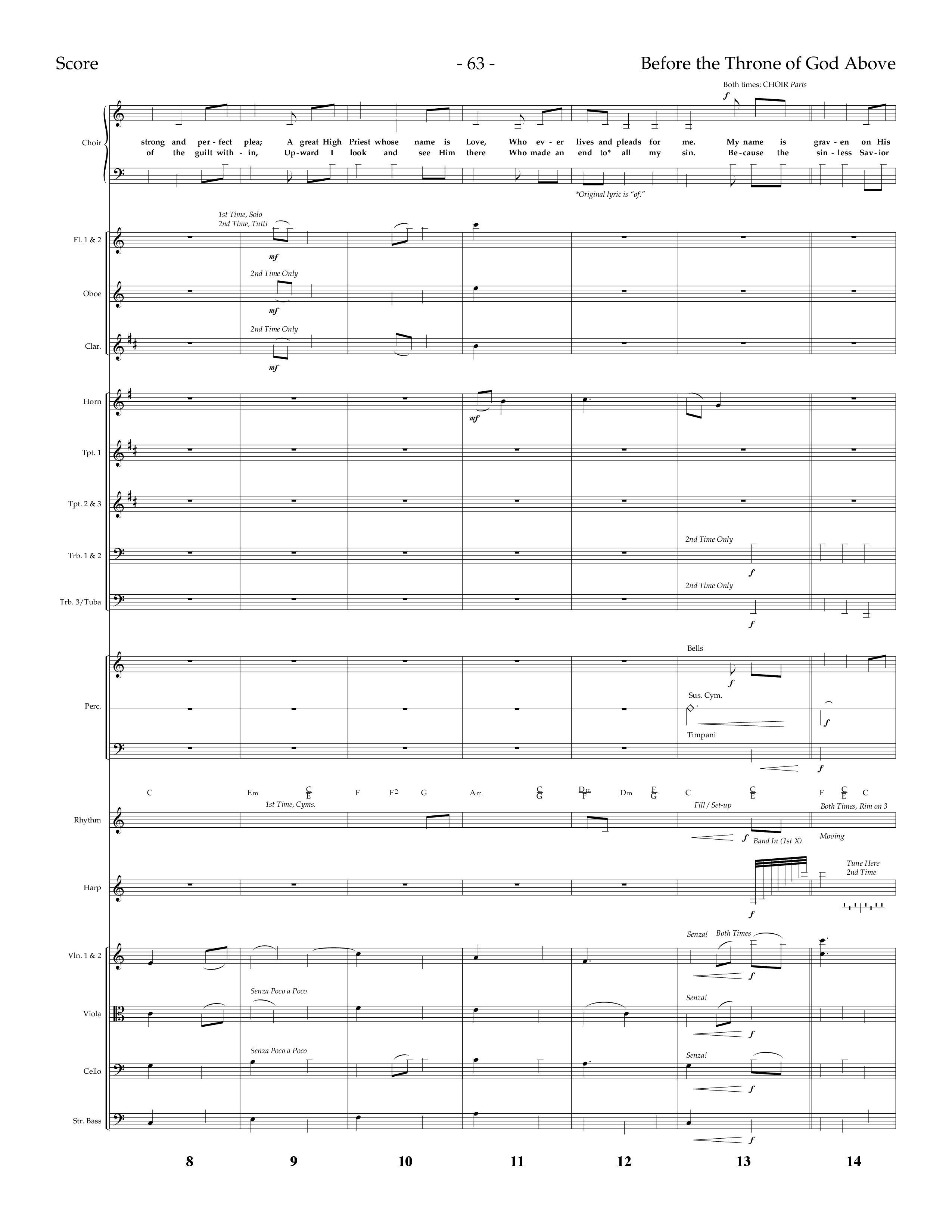 Before The Throne Of God Above (Choral Anthem SATB) Orchestration (Lifeway Choral / Arr. Dennis Allen)