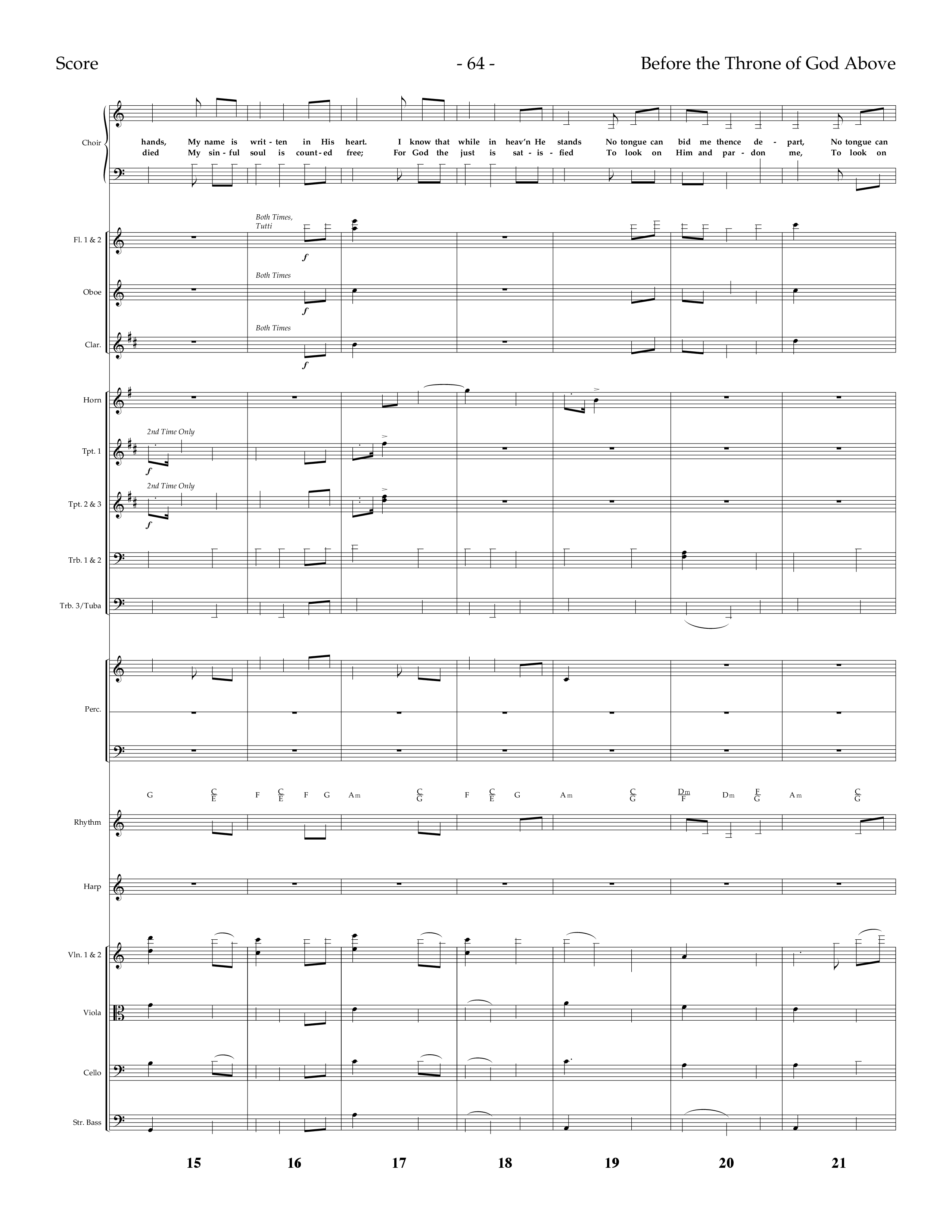 Before The Throne Of God Above (Choral Anthem SATB) Orchestration (Lifeway Choral / Arr. Dennis Allen)