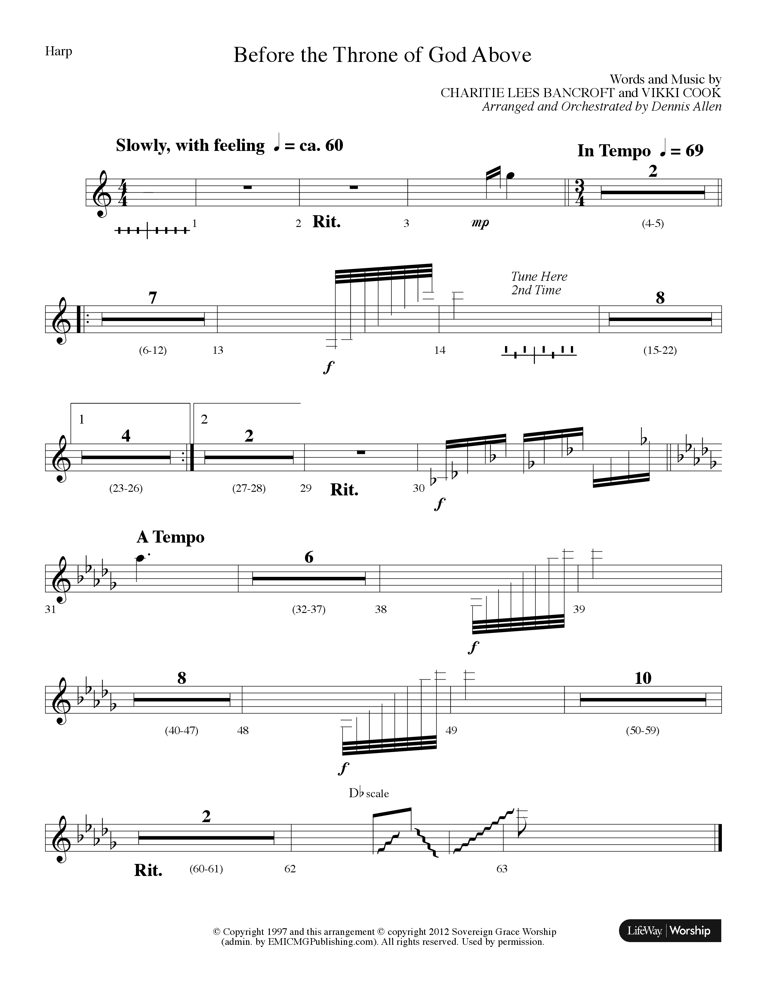 Before The Throne Of God Above (Choral Anthem SATB) Harp (Lifeway Choral / Arr. Dennis Allen)