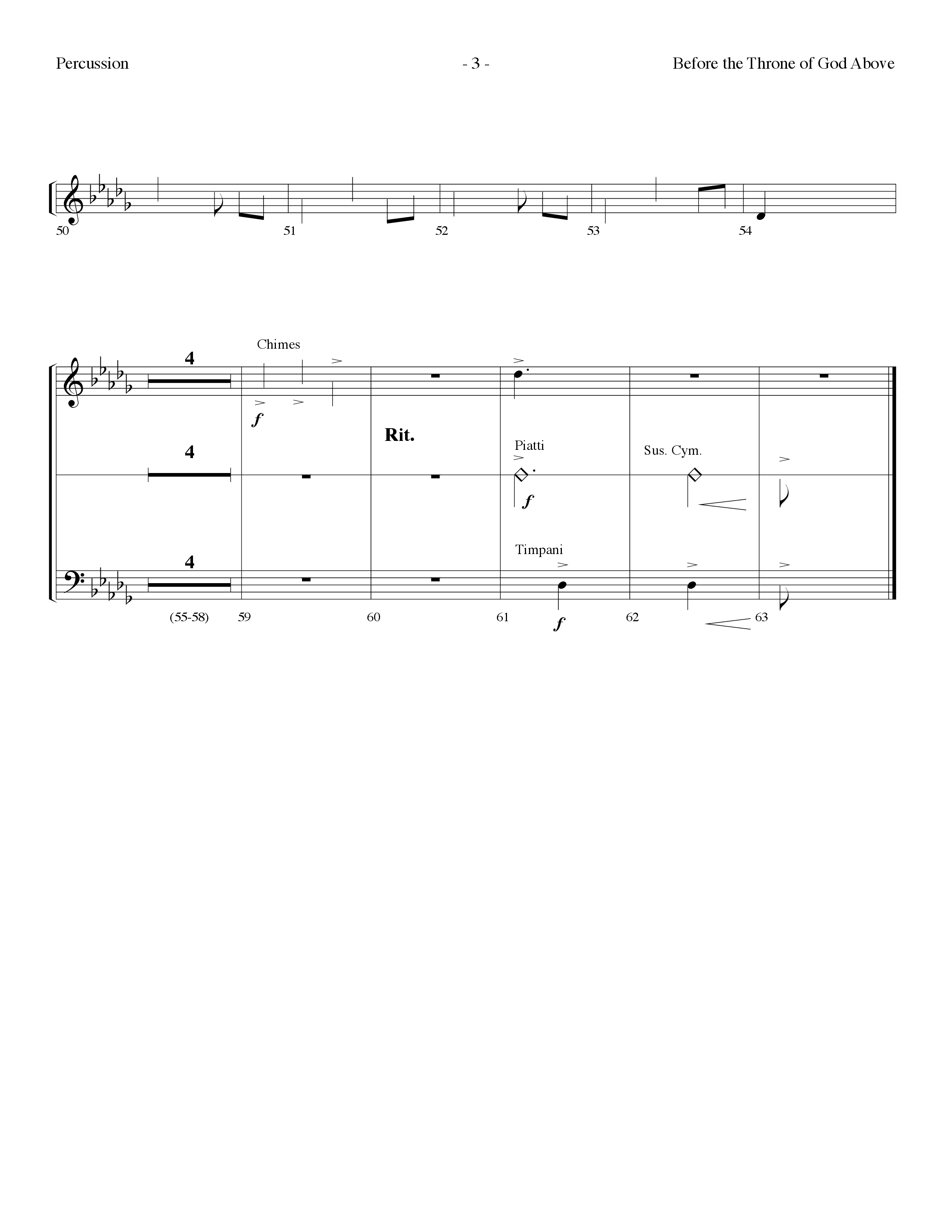 Before The Throne Of God Above (Choral Anthem SATB) Percussion (Lifeway Choral / Arr. Dennis Allen)
