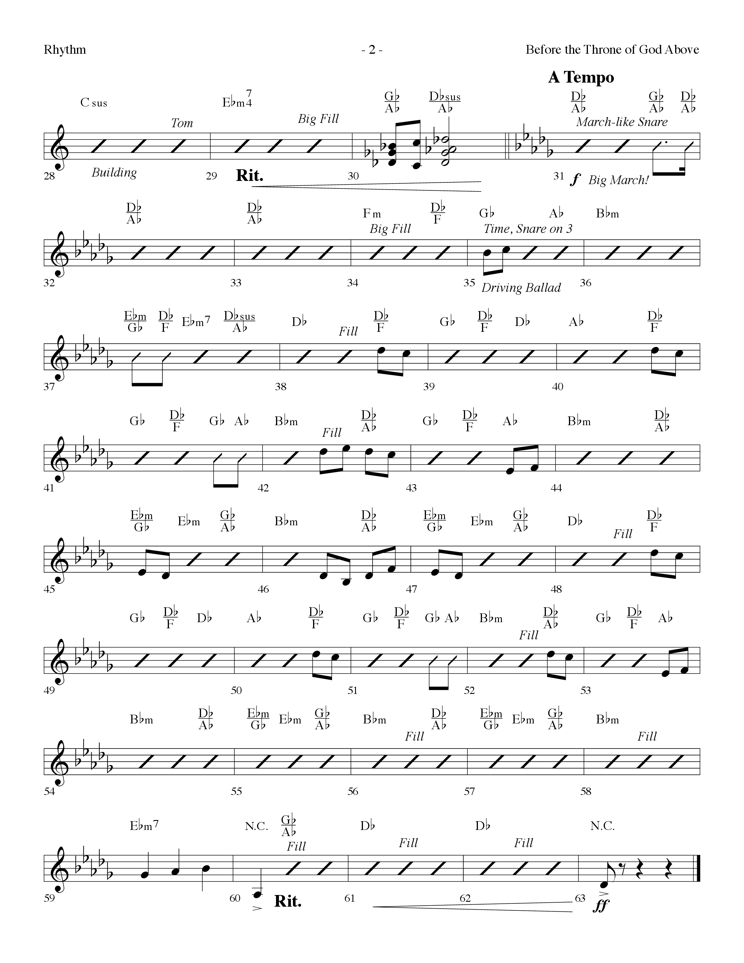 Before The Throne Of God Above (Choral Anthem SATB) Rhythm Chart (Lifeway Choral / Arr. Dennis Allen)