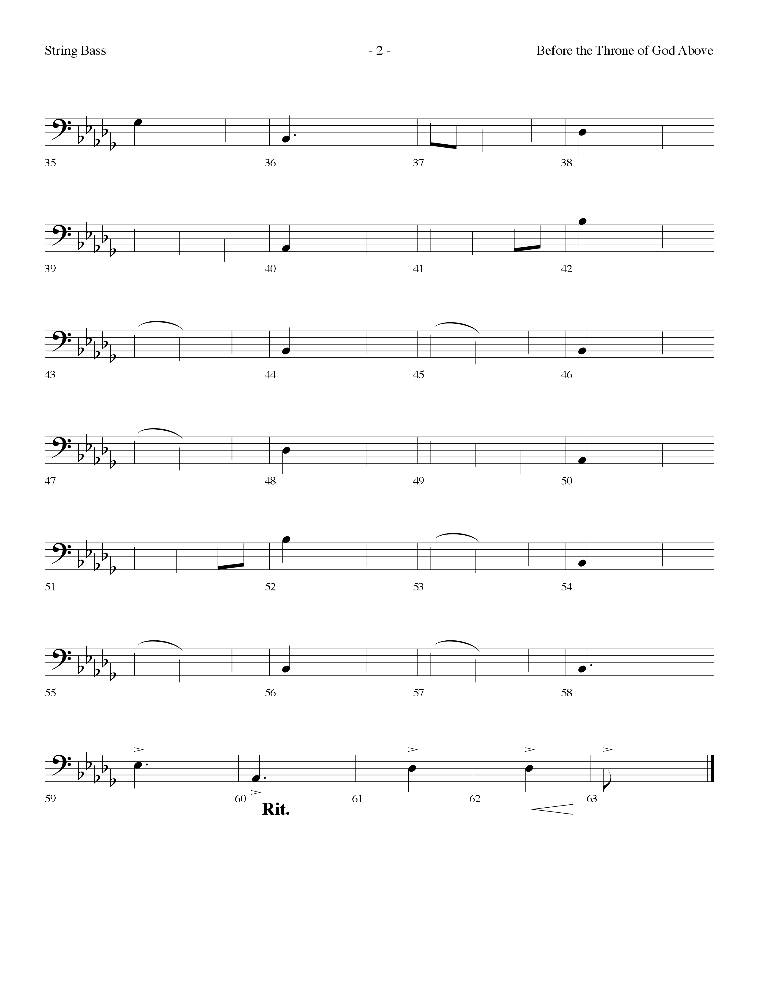 Before The Throne Of God Above (Choral Anthem SATB) String Bass (Lifeway Choral / Arr. Dennis Allen)