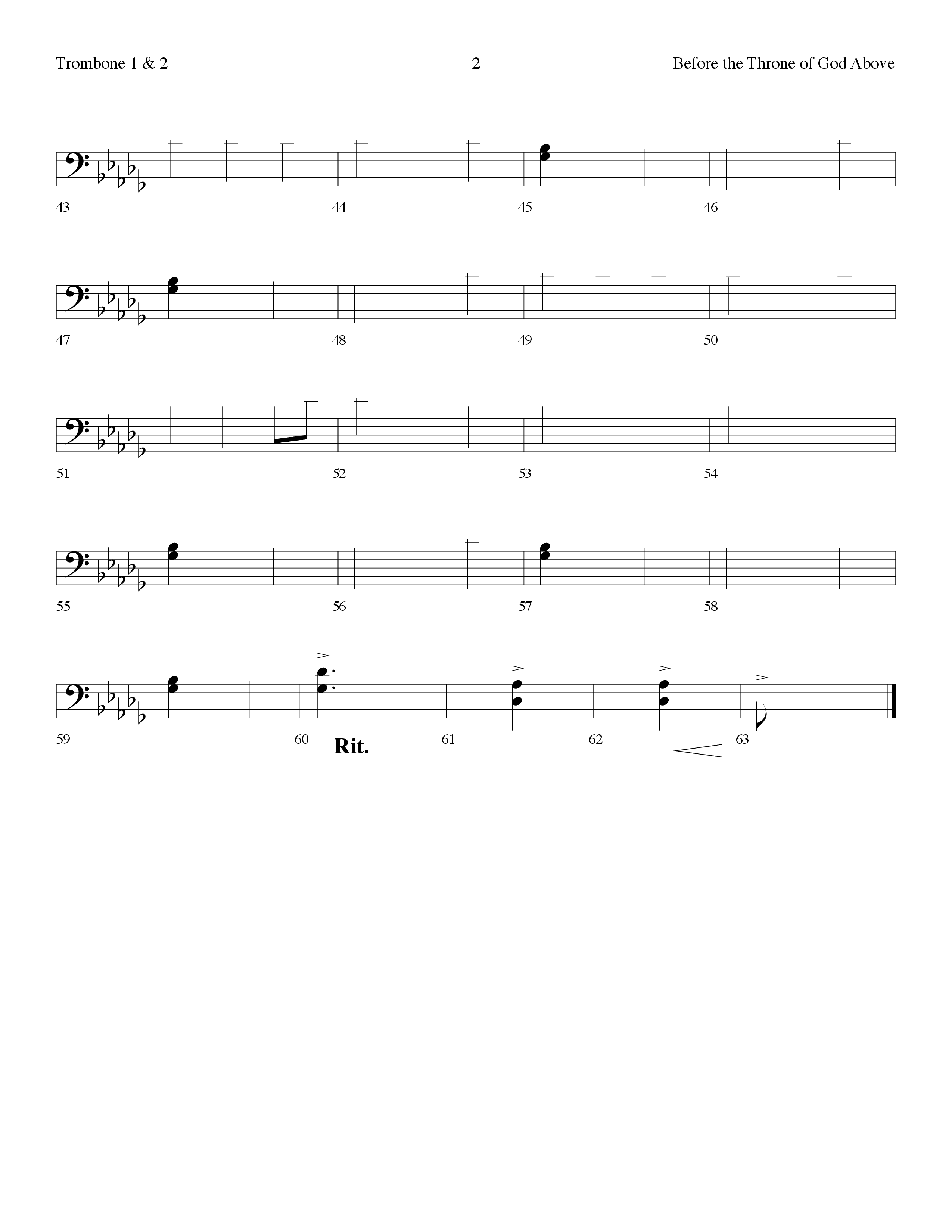 Before The Throne Of God Above (Choral Anthem SATB) Trombone 1/2 (Lifeway Choral / Arr. Dennis Allen)