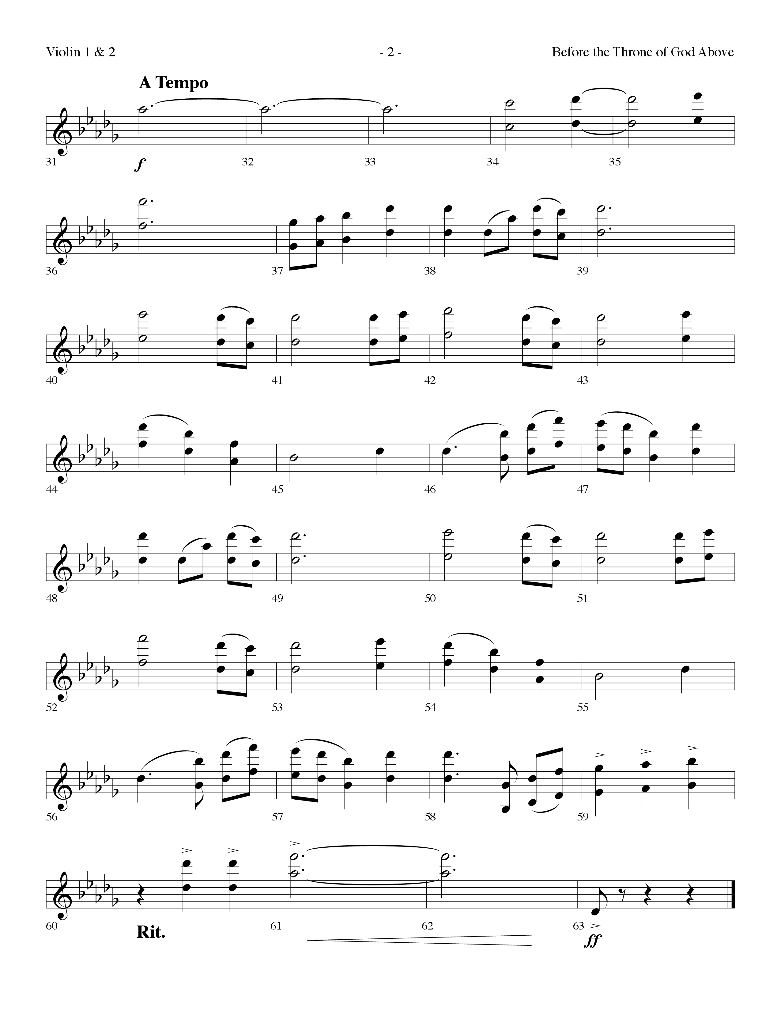 Before The Throne Of God Above (Choral Anthem SATB) Violin 1/2 (Lifeway Choral / Arr. Dennis Allen)