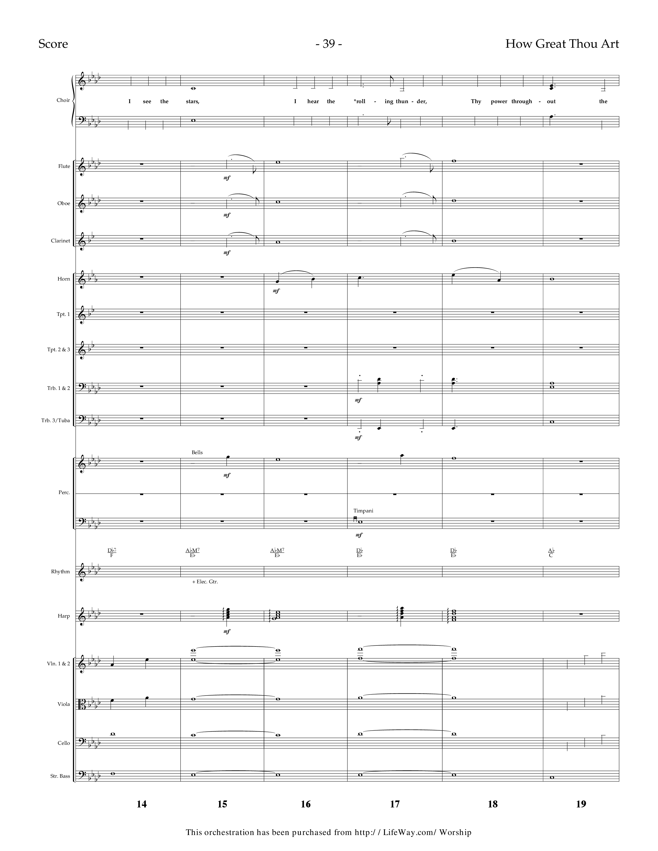 How Great Thou Art (Choral Anthem SATB) Orchestration (Lifeway Choral / Arr. Dennis Allen)