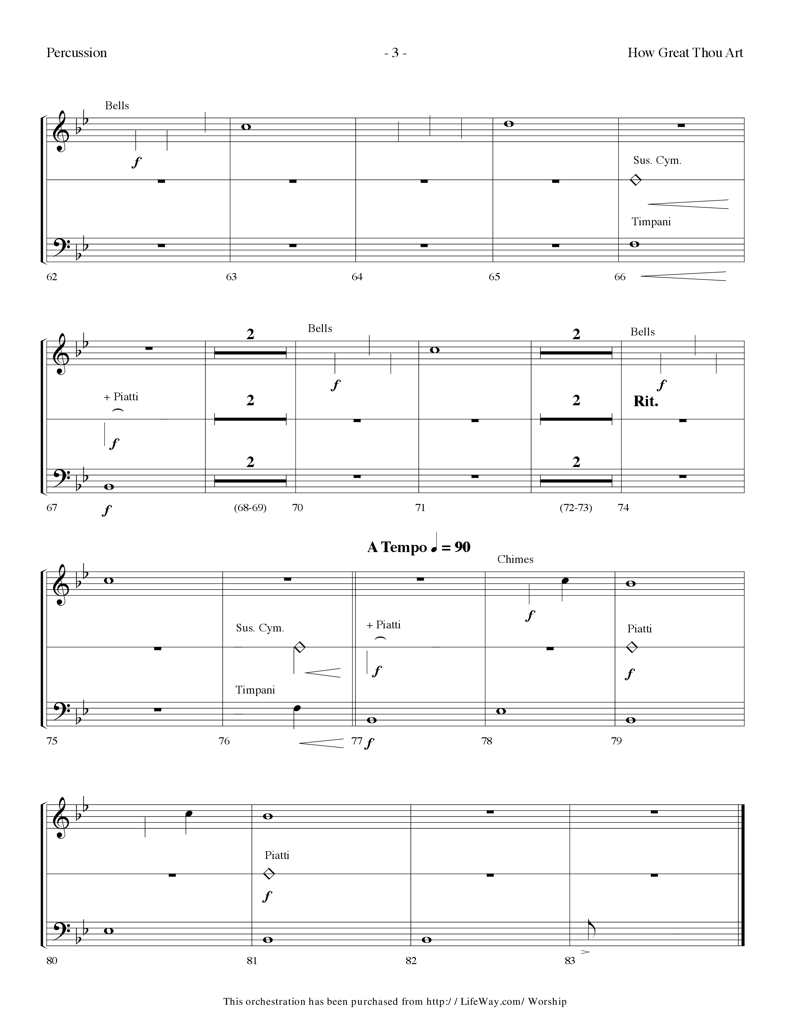 How Great Thou Art (Choral Anthem SATB) Percussion (Lifeway Choral / Arr. Dennis Allen)