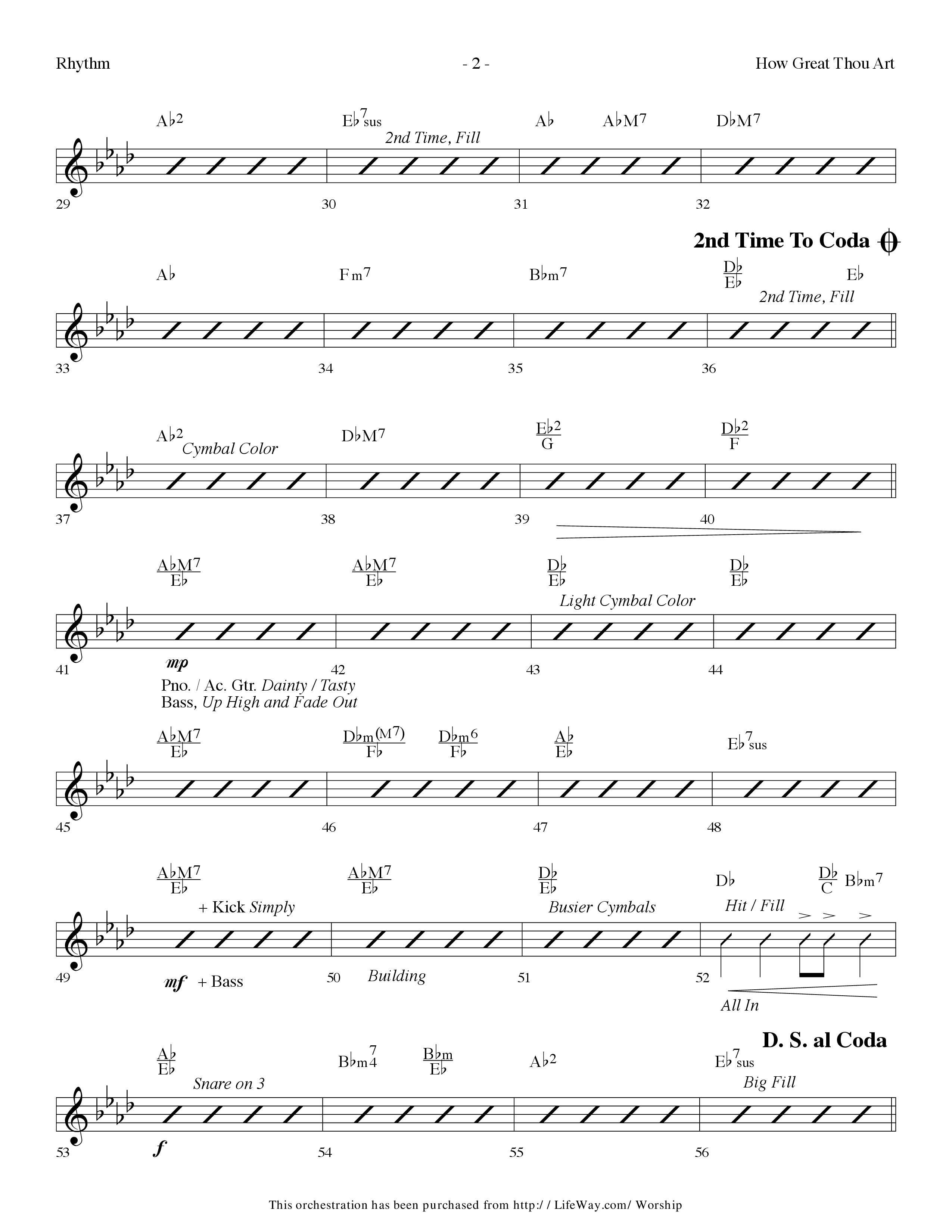 How Great Thou Art (Choral Anthem SATB) Rhythm Chart (Lifeway Choral / Arr. Dennis Allen)