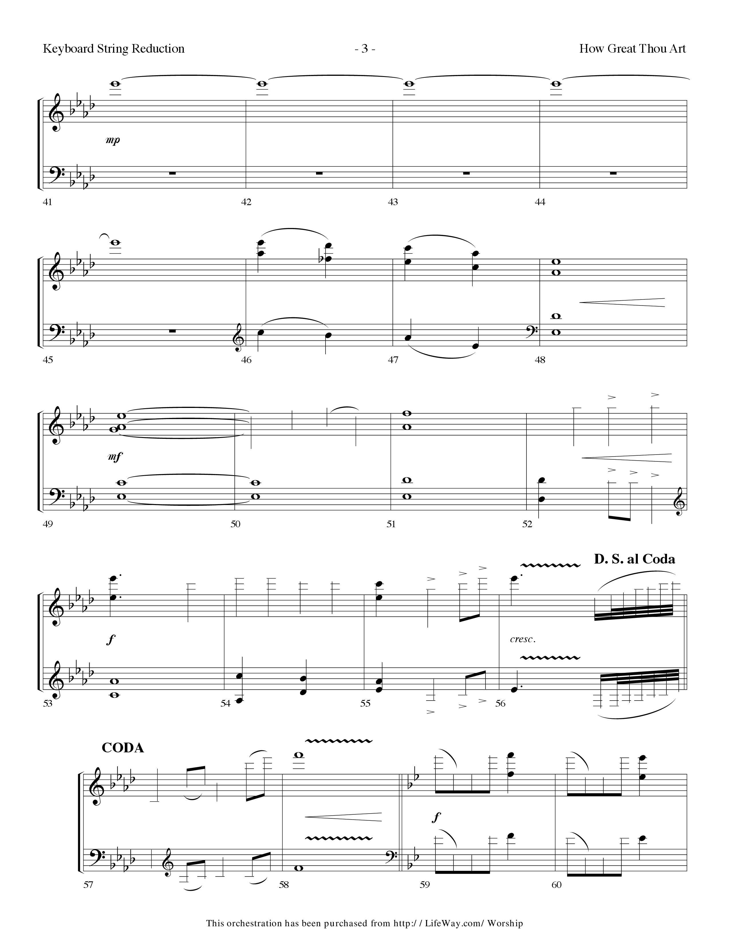 How Great Thou Art (Choral Anthem SATB) String Reduction (Lifeway Choral / Arr. Dennis Allen)