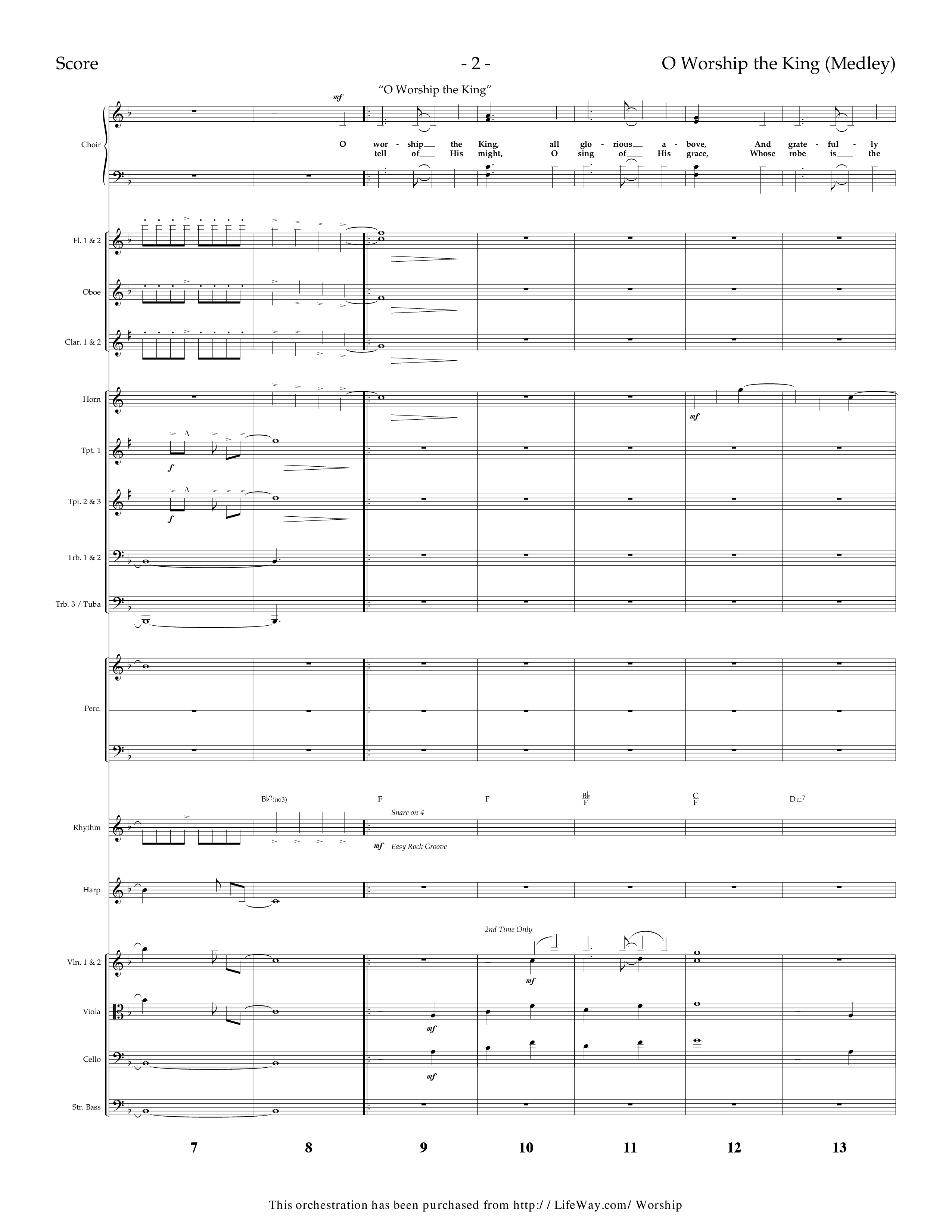 O Worship The King (Medley) (Choral Anthem SATB) Orchestration (Lifeway Choral / Arr. Dennis Allen)