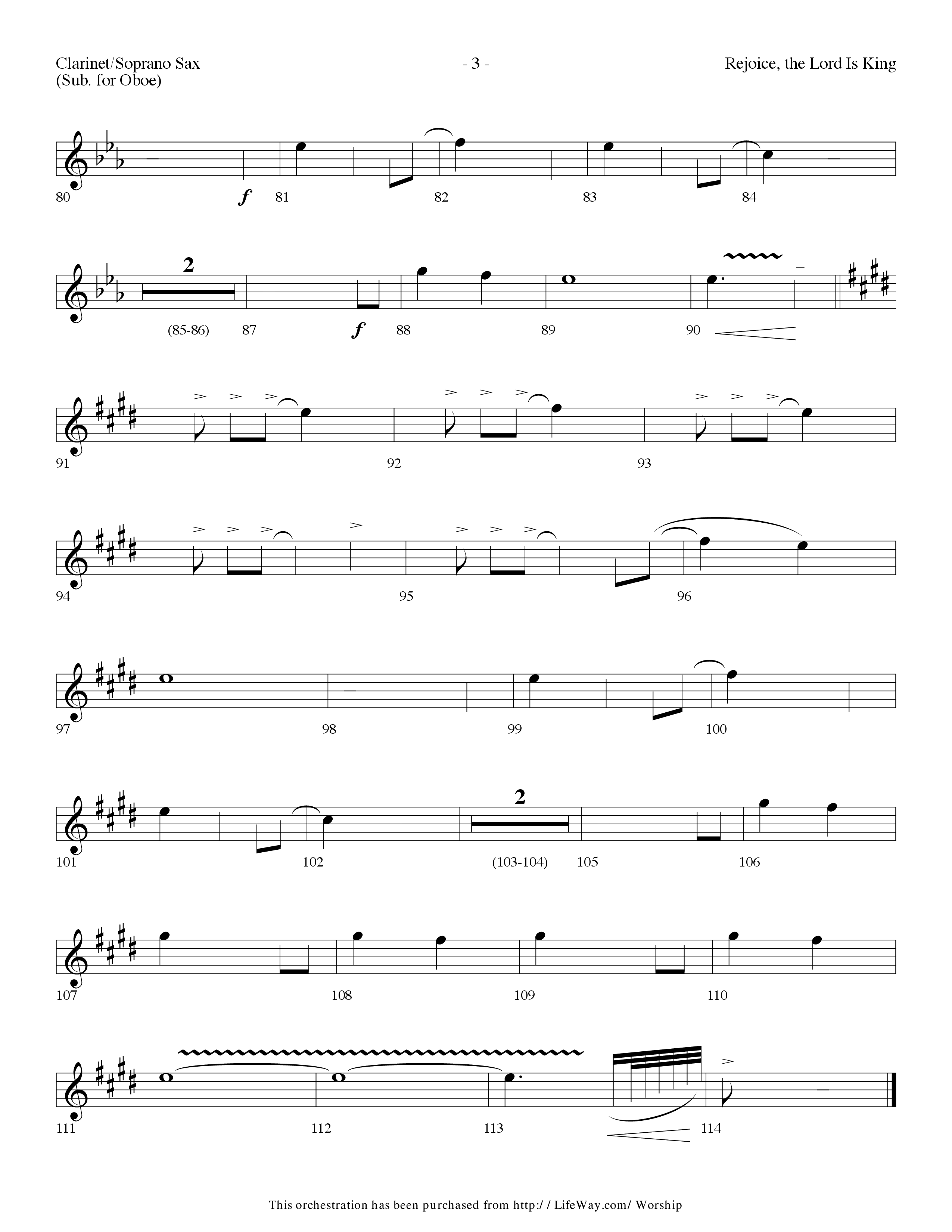 Rejoice The Lord Is King (Medley) (with To The Risen King, Hallelujah Chorus) (Choral Anthem SATB) Clarinet/Soprano Sax (Lifeway Choral / Arr. Dennis Allen)