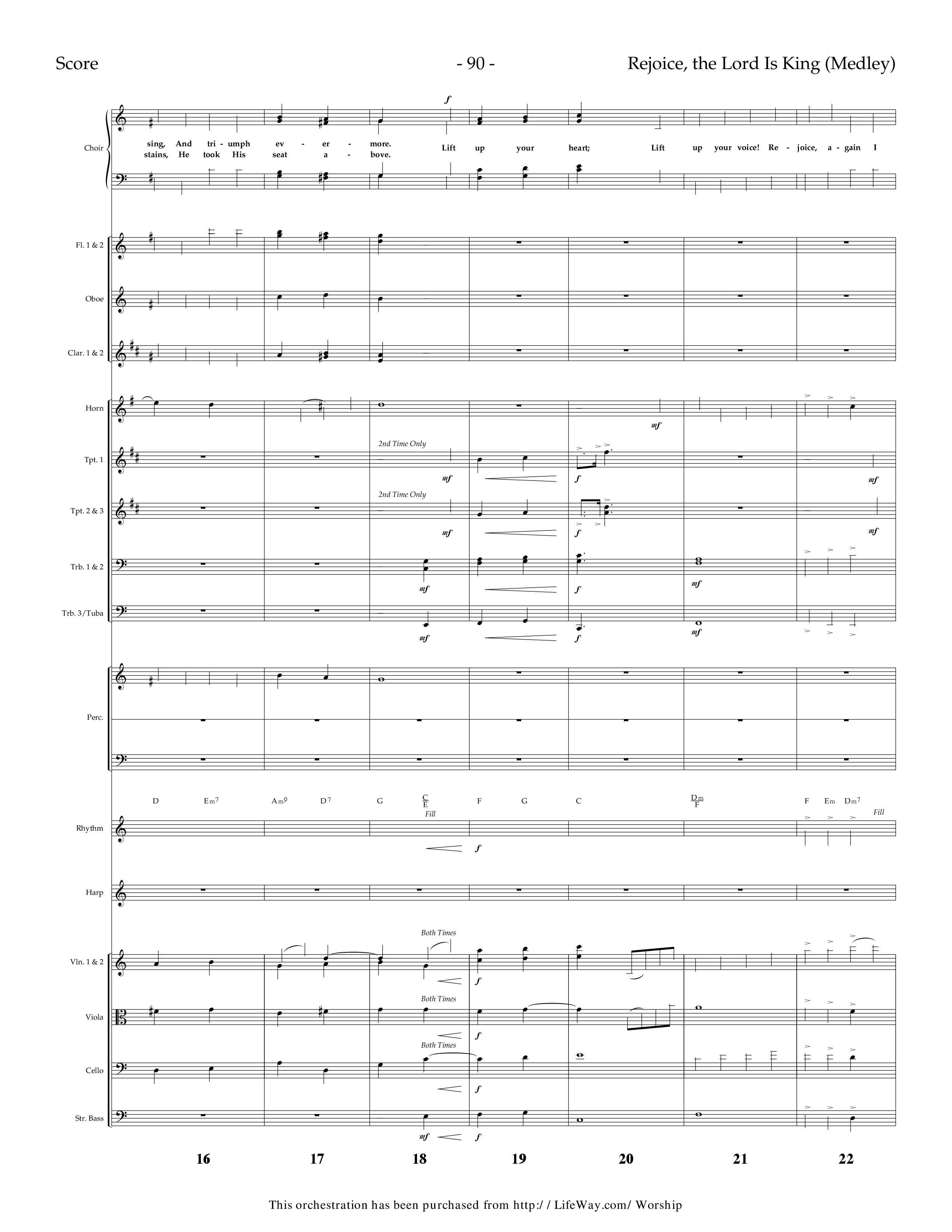Rejoice The Lord Is King (Medley) (with To The Risen King, Hallelujah Chorus) (Choral Anthem SATB) Orchestration (Lifeway Choral / Arr. Dennis Allen)