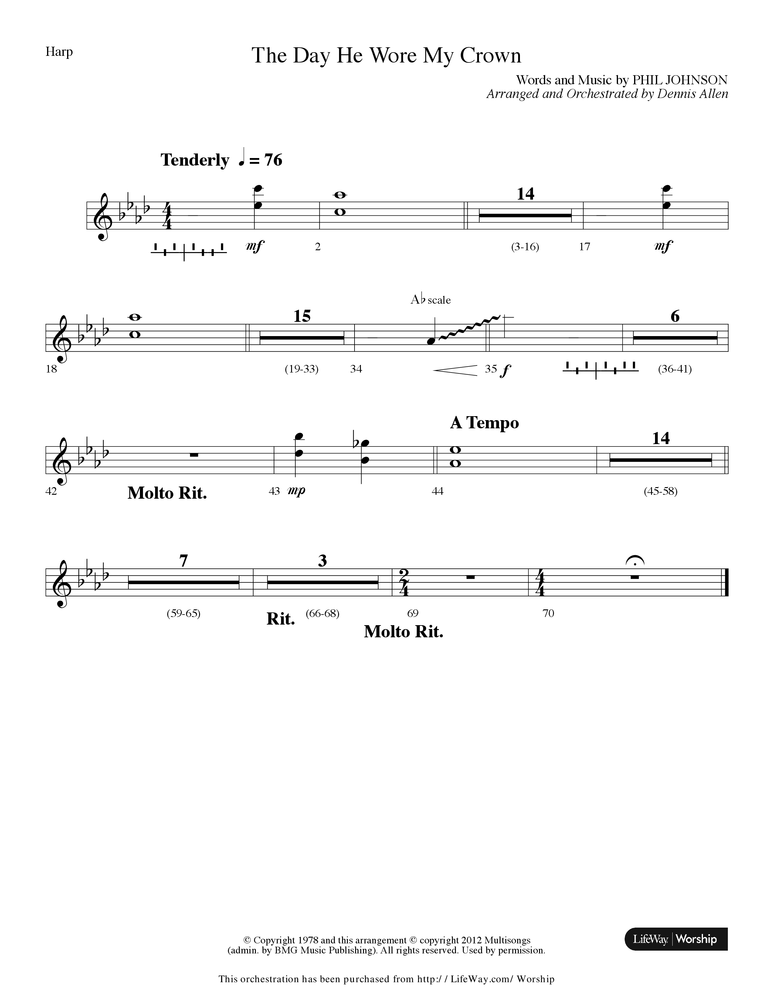 The Day He Wore My Crown (Choral Anthem SATB) Harp (Lifeway Choral / Arr. Dennis Allen)