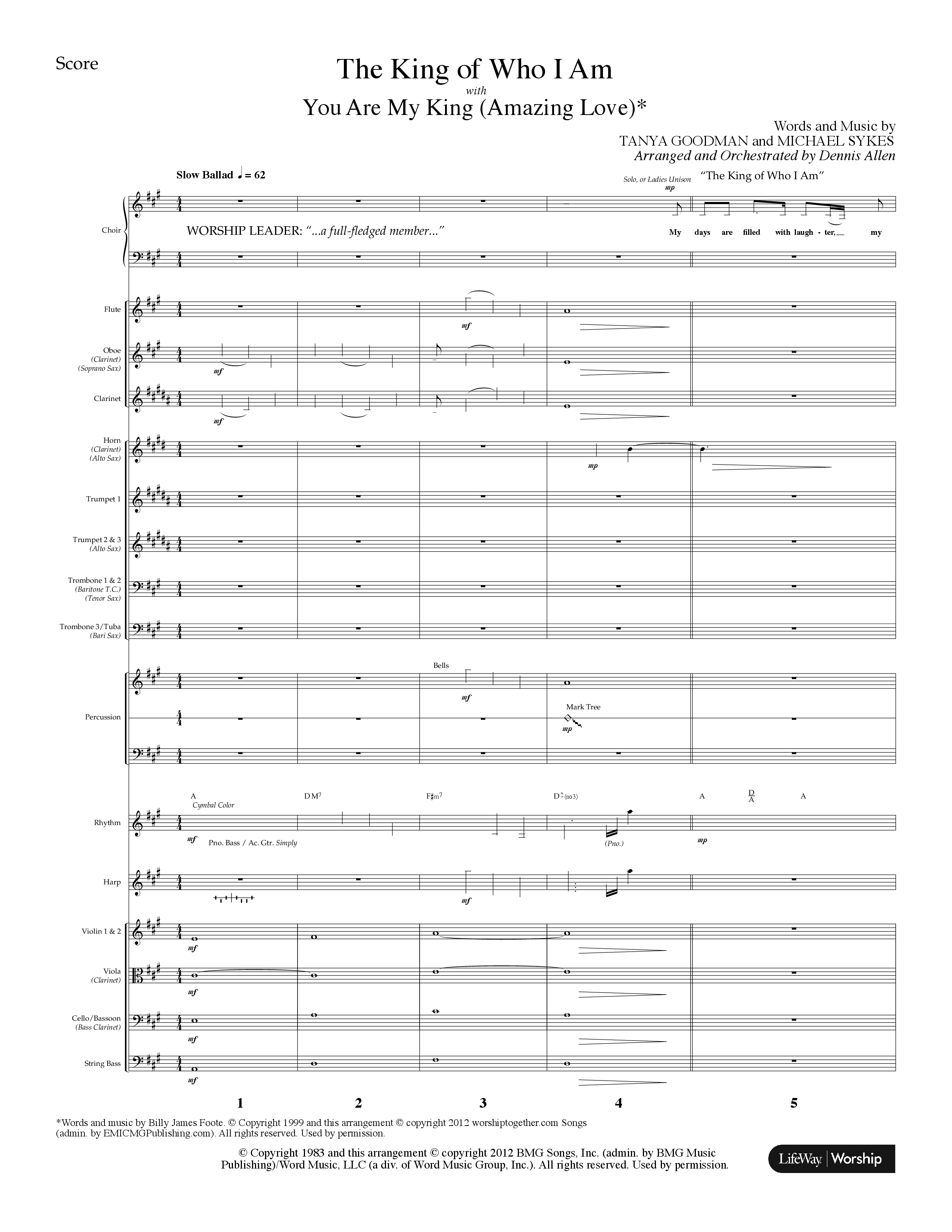 The King Of Who I Am (with You Are My King (Amazing Love)) (Choral Anthem SATB) Conductor's Score (Lifeway Choral / Arr. Dennis Allen)
