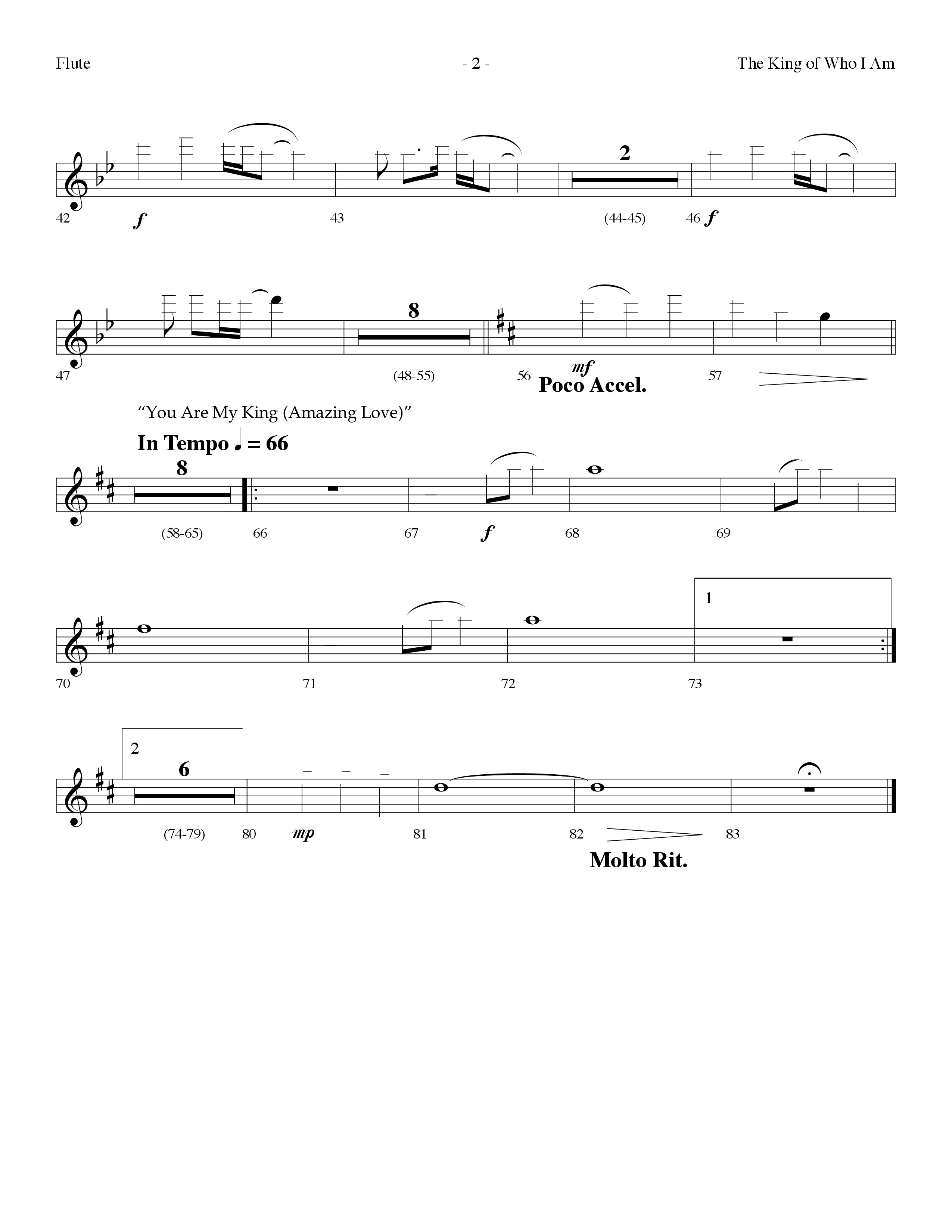 The King Of Who I Am (with You Are My King (Amazing Love)) (Choral Anthem SATB) Flute (Lifeway Choral / Arr. Dennis Allen)