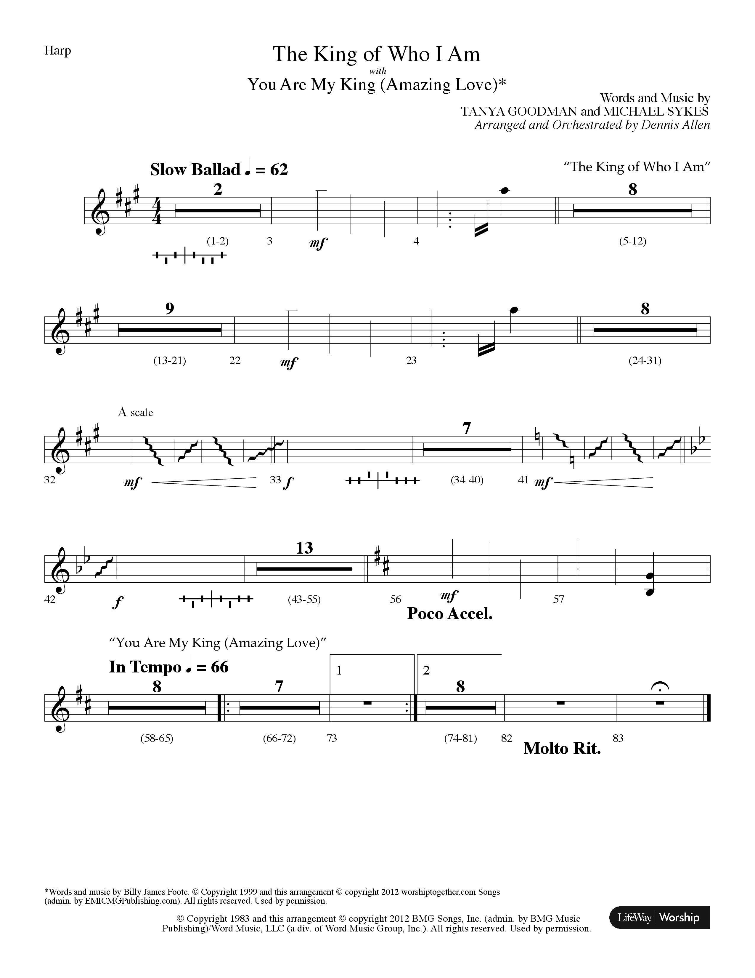 The King Of Who I Am (with You Are My King (Amazing Love)) (Choral Anthem SATB) Harp (Lifeway Choral / Arr. Dennis Allen)