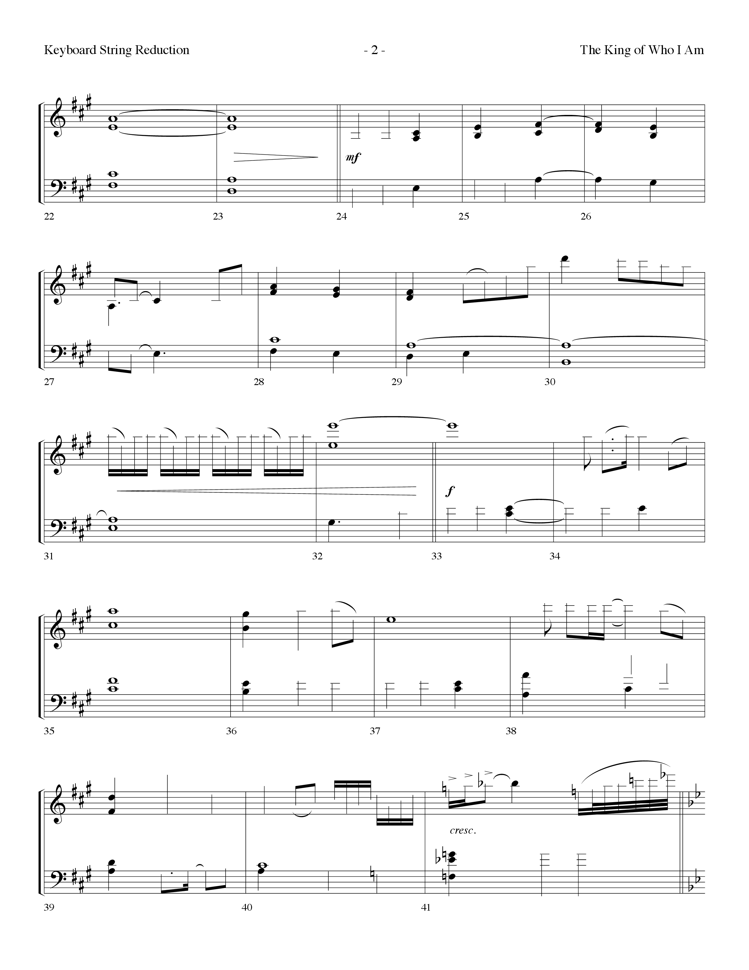 The King Of Who I Am (with You Are My King (Amazing Love)) (Choral Anthem SATB) String Reduction (Lifeway Choral / Arr. Dennis Allen)