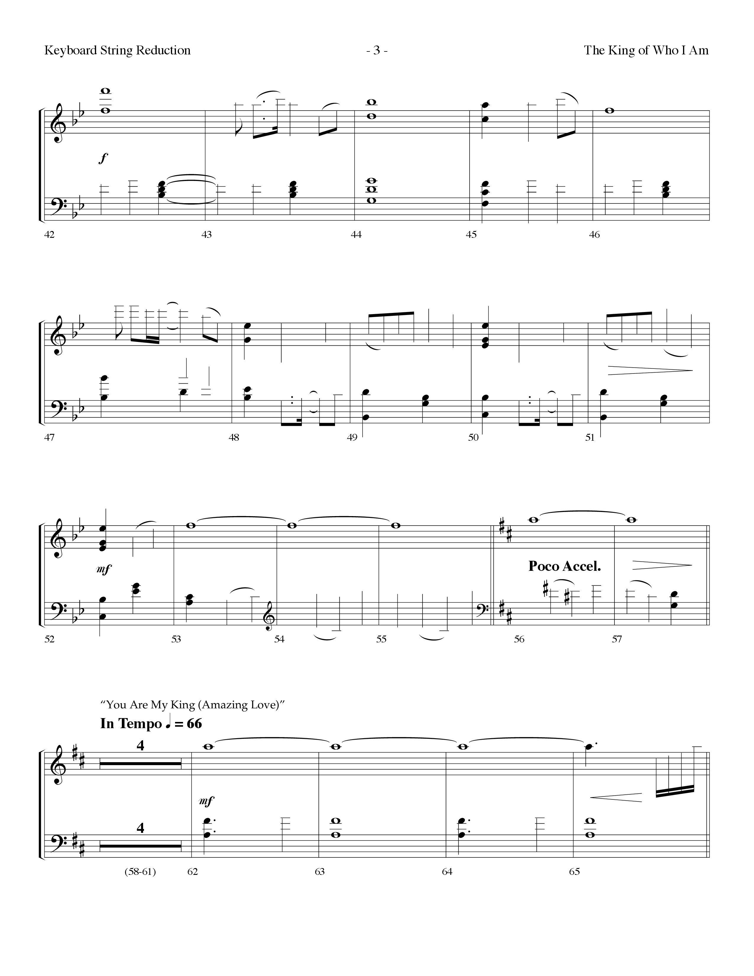 The King Of Who I Am (with You Are My King (Amazing Love)) (Choral Anthem SATB) String Reduction (Lifeway Choral / Arr. Dennis Allen)