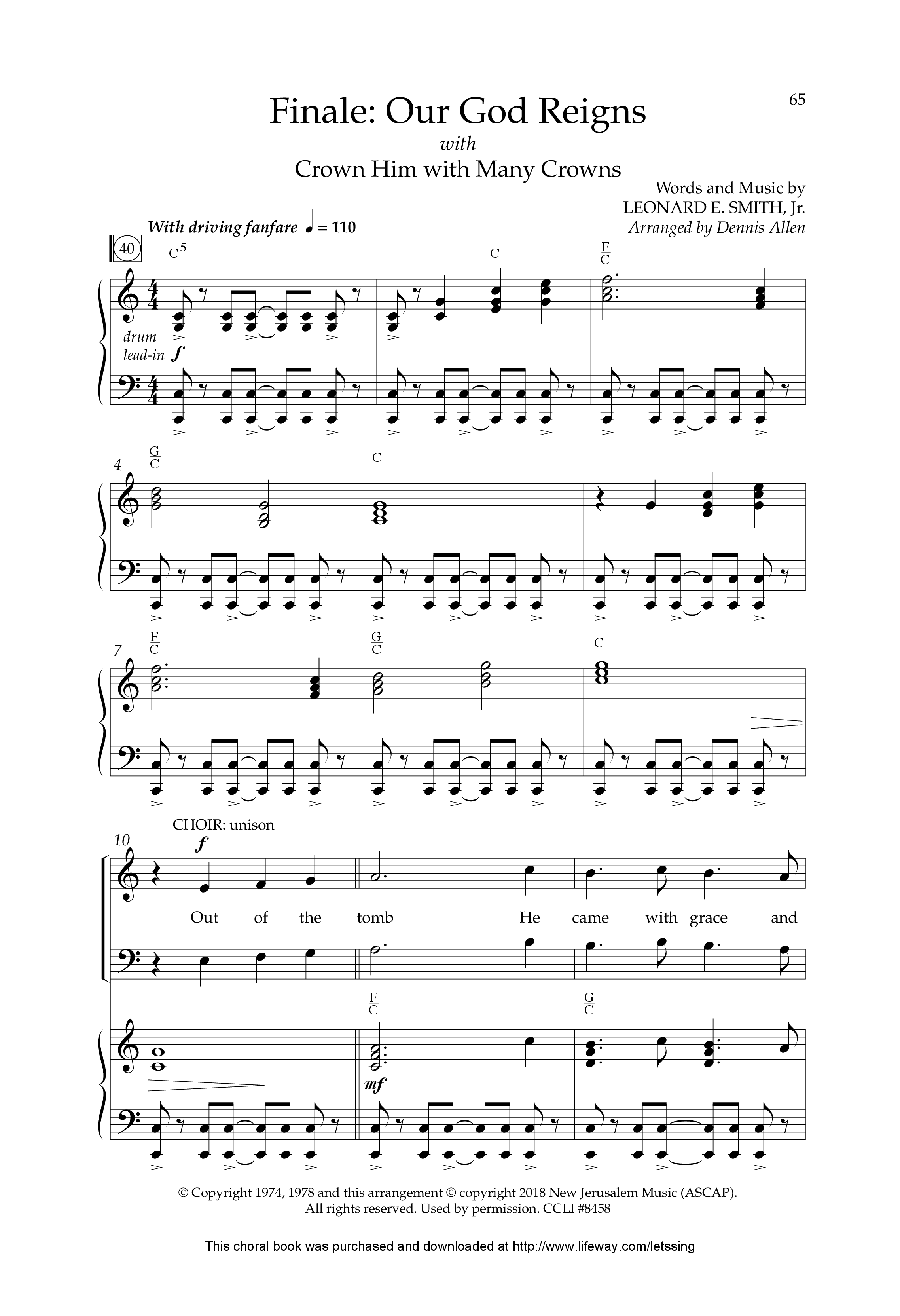 Victor's Crown (6 Song Choral Collection) Song 6 (Piano SATB) (Lifeway Choral / Arr. Dennis Allen)