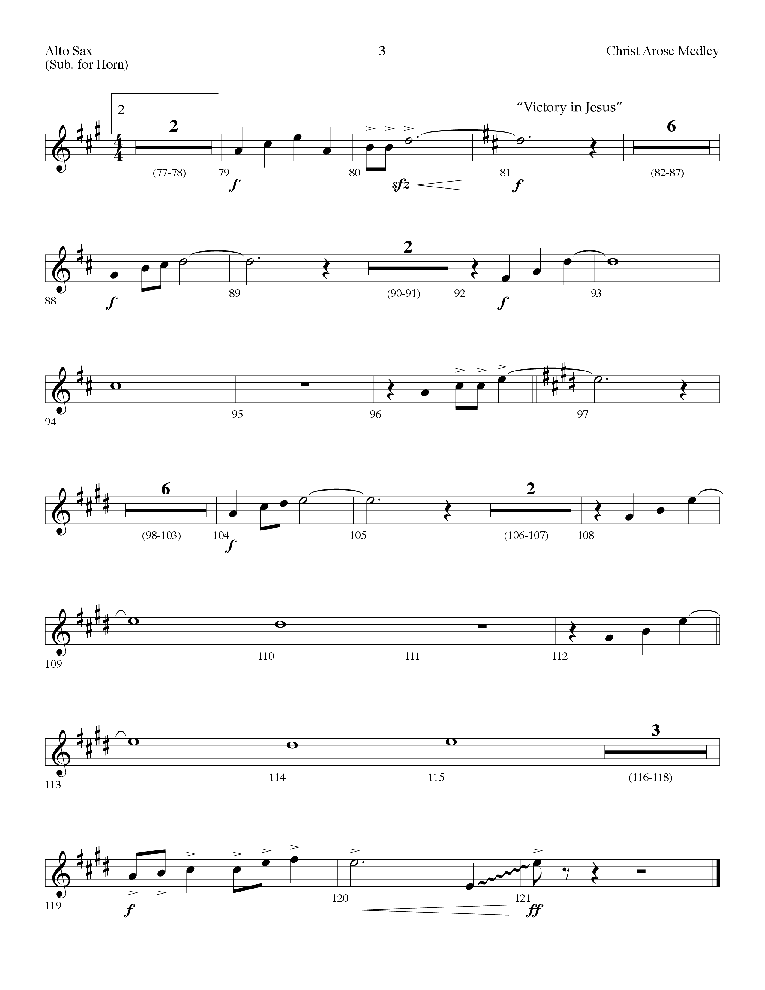 Christ Arose Medley (with Christ The Lord Is Risen Today, Victory In Jesus) (Choral Anthem SATB) Alto Sax (Lifeway Choral / Arr. Dennis Allen)