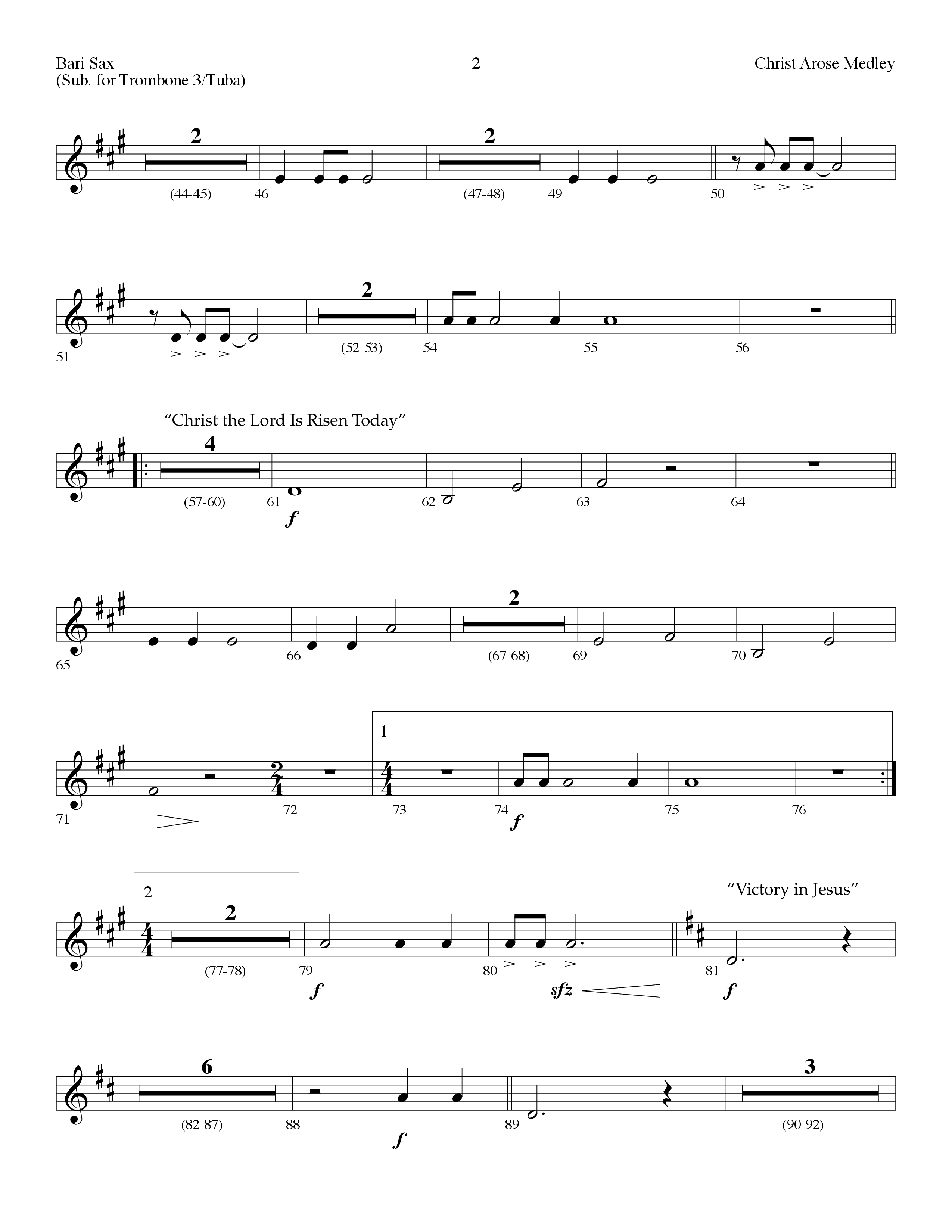 Christ Arose Medley (with Christ The Lord Is Risen Today, Victory In Jesus) (Choral Anthem SATB) Bari Sax (Lifeway Choral / Arr. Dennis Allen)
