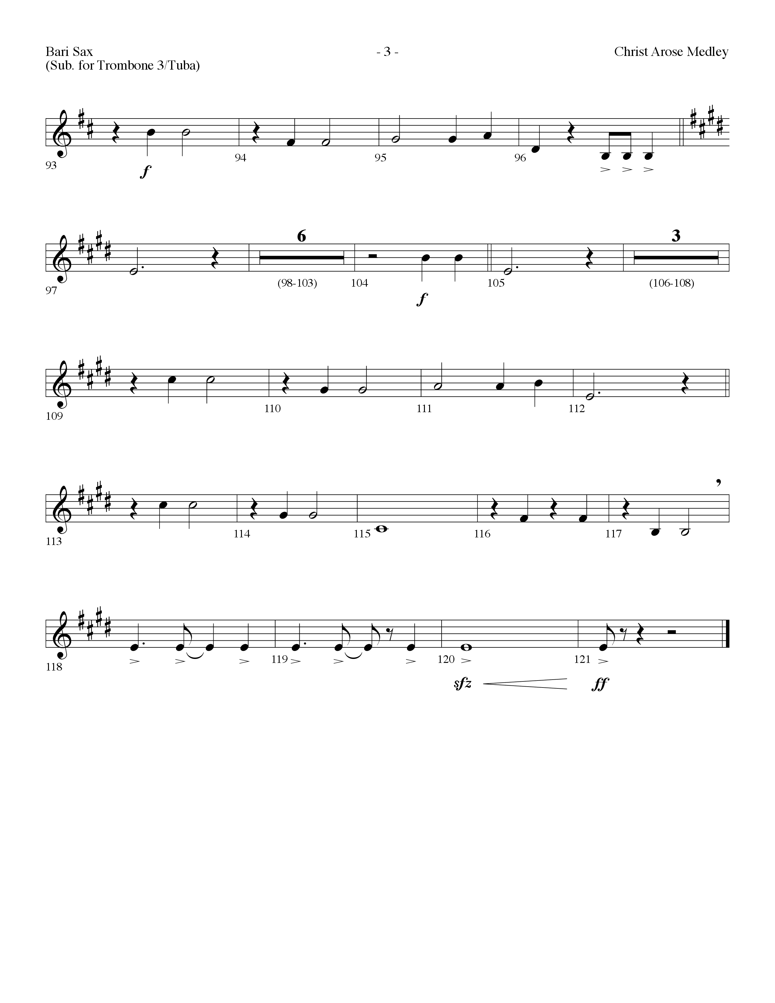 Christ Arose Medley (with Christ The Lord Is Risen Today, Victory In Jesus) (Choral Anthem SATB) Bari Sax (Lifeway Choral / Arr. Dennis Allen)