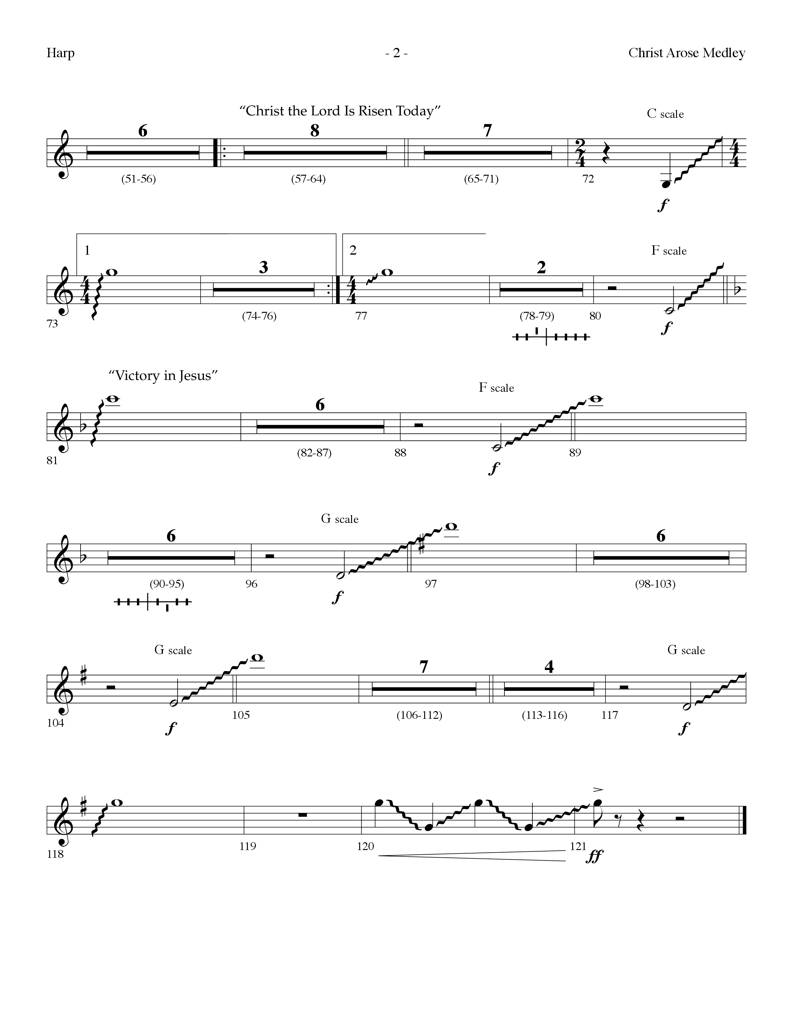 Christ Arose Medley (with Christ The Lord Is Risen Today, Victory In Jesus) (Choral Anthem SATB) Harp (Lifeway Choral / Arr. Dennis Allen)