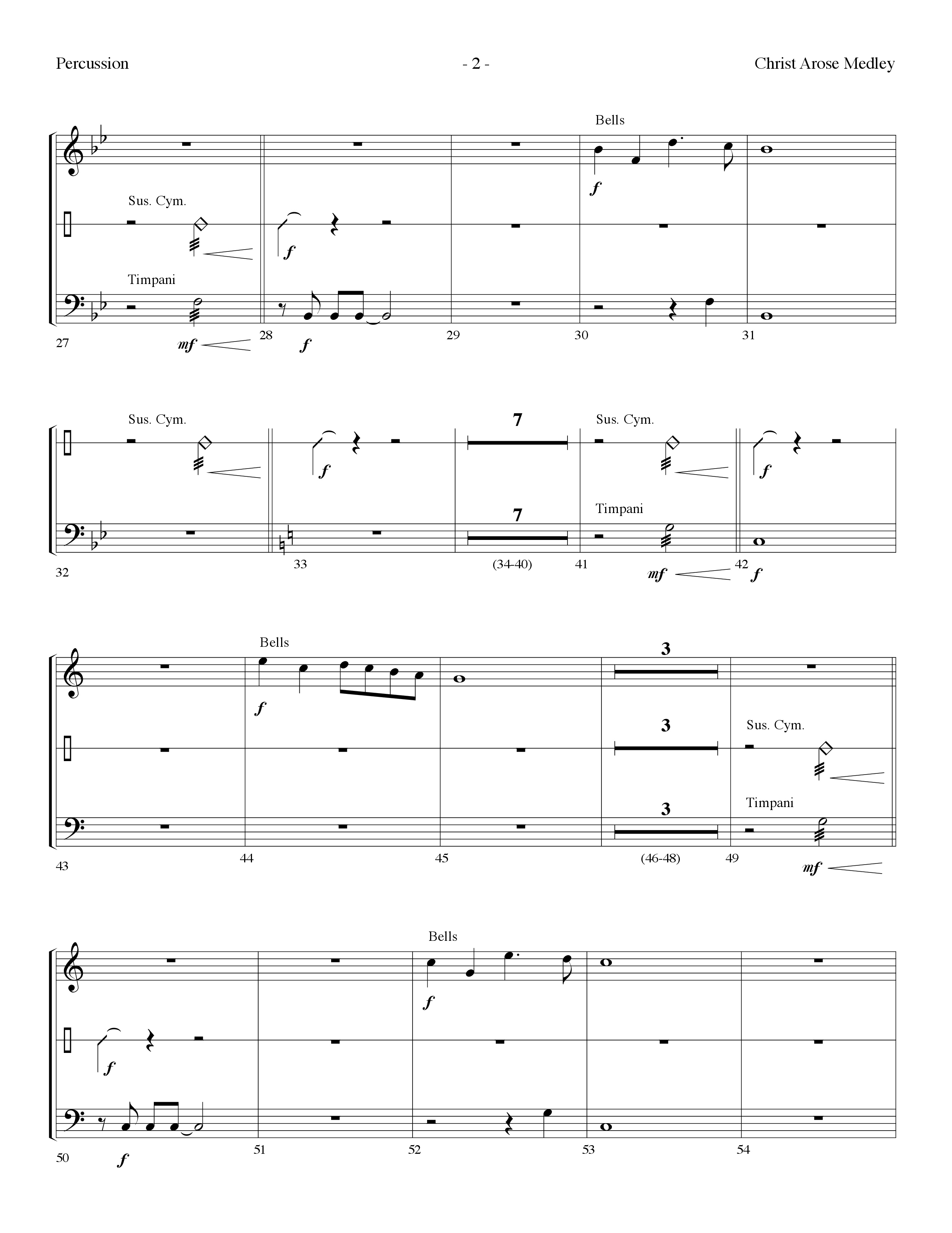 Christ Arose Medley (with Christ The Lord Is Risen Today, Victory In Jesus) (Choral Anthem SATB) Percussion (Lifeway Choral / Arr. Dennis Allen)