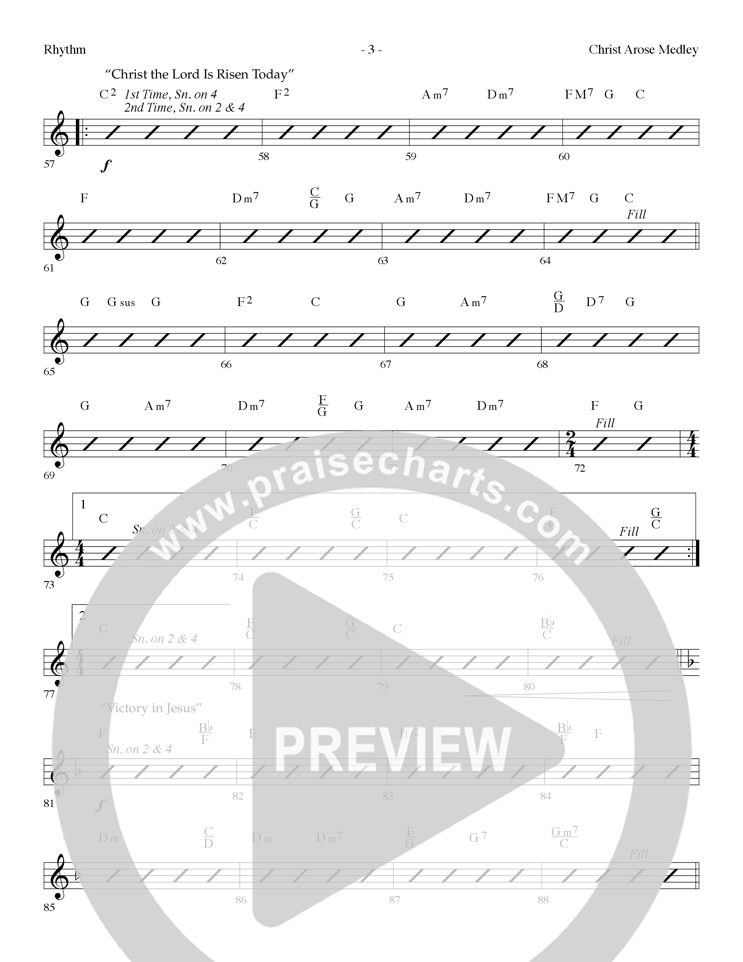 Christ Arose Medley (with Christ The Lord Is Risen Today, Victory In Jesus) (Choral Anthem SATB) Lead Melody & Rhythm (Lifeway Choral / Arr. Dennis Allen)