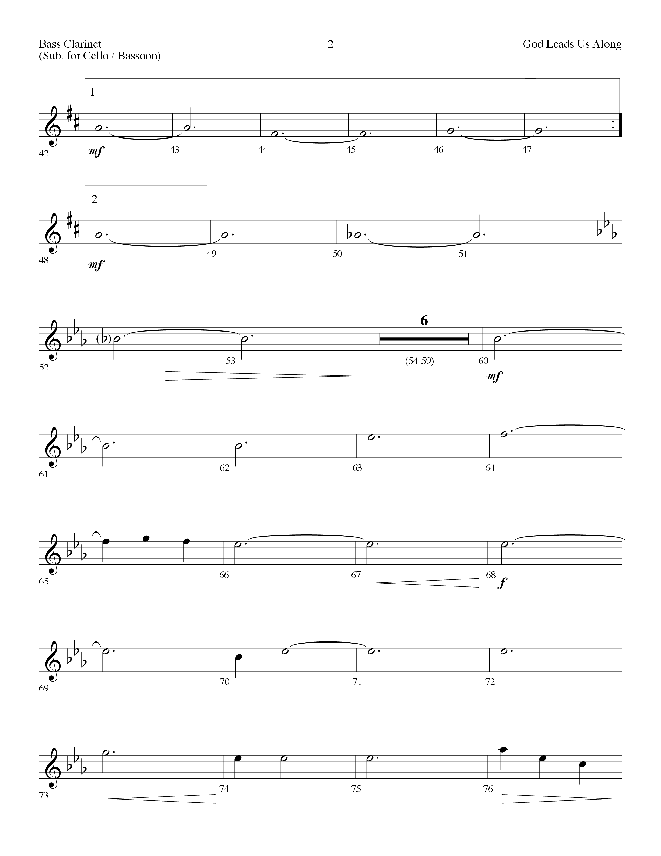 God Leads Us Along (Choral Anthem SATB) Bass Clarinet (Lifeway Choral / Arr. Dennis Allen)