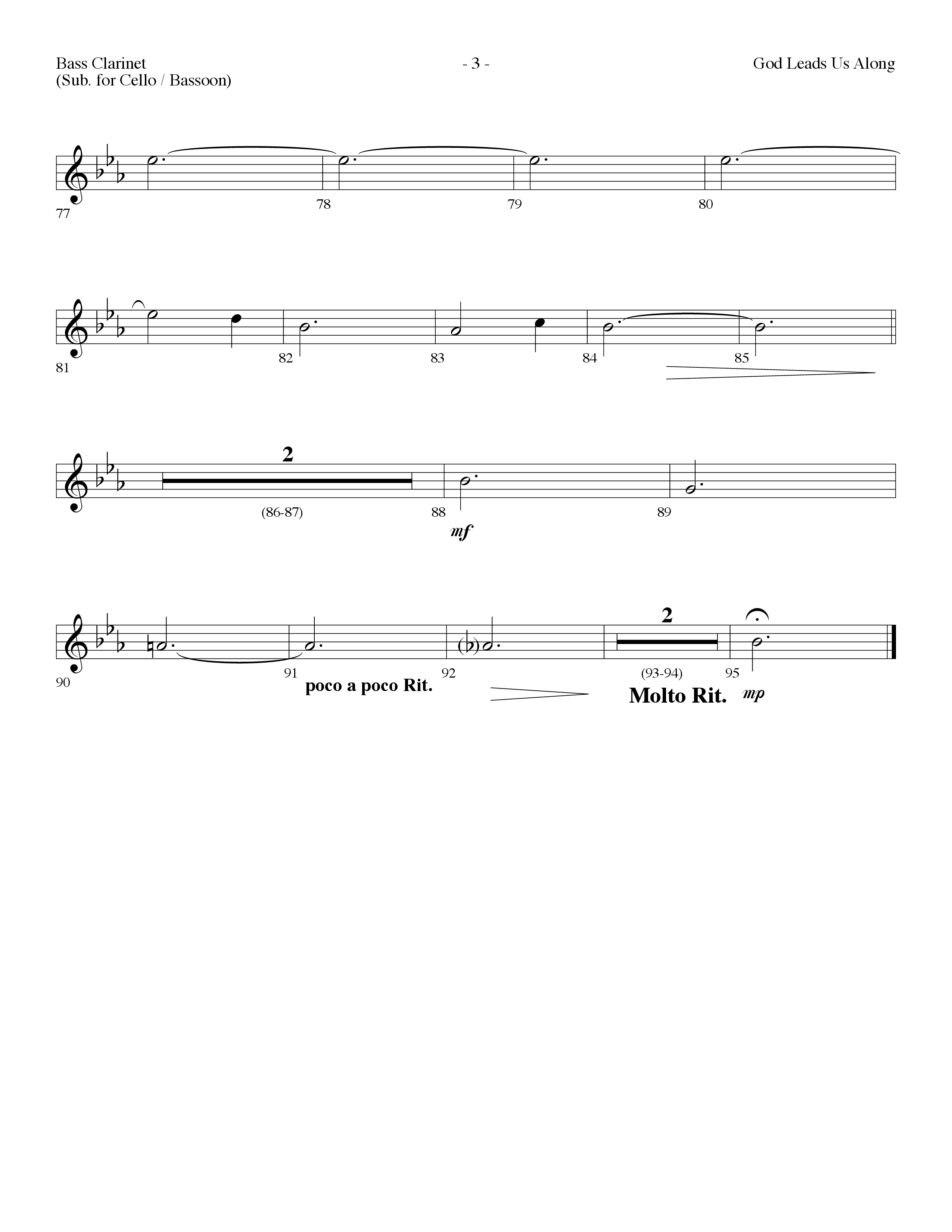 God Leads Us Along (Choral Anthem SATB) Bass Clarinet (Lifeway Choral / Arr. Dennis Allen)