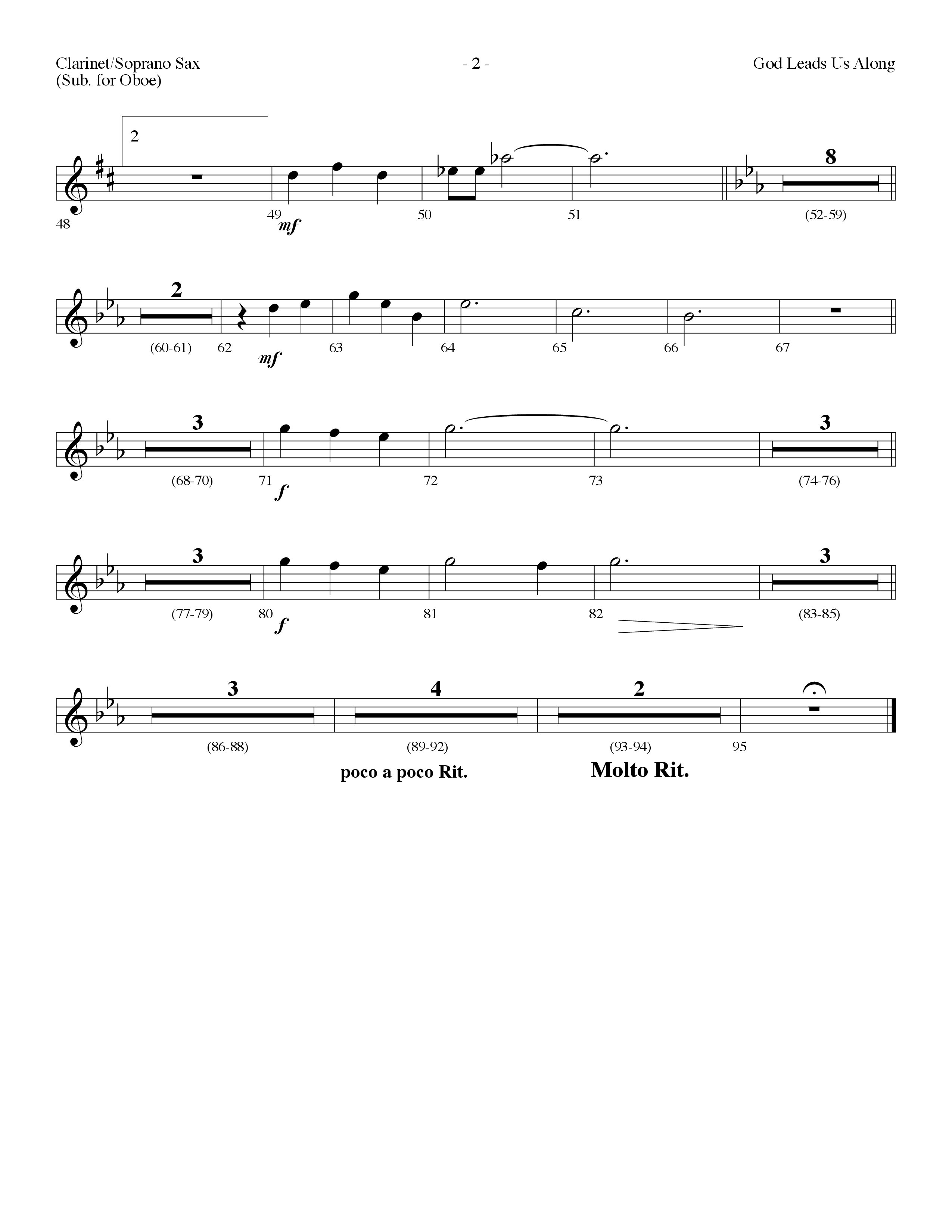 God Leads Us Along (Choral Anthem SATB) Clarinet/Soprano Sax (Lifeway Choral / Arr. Dennis Allen)