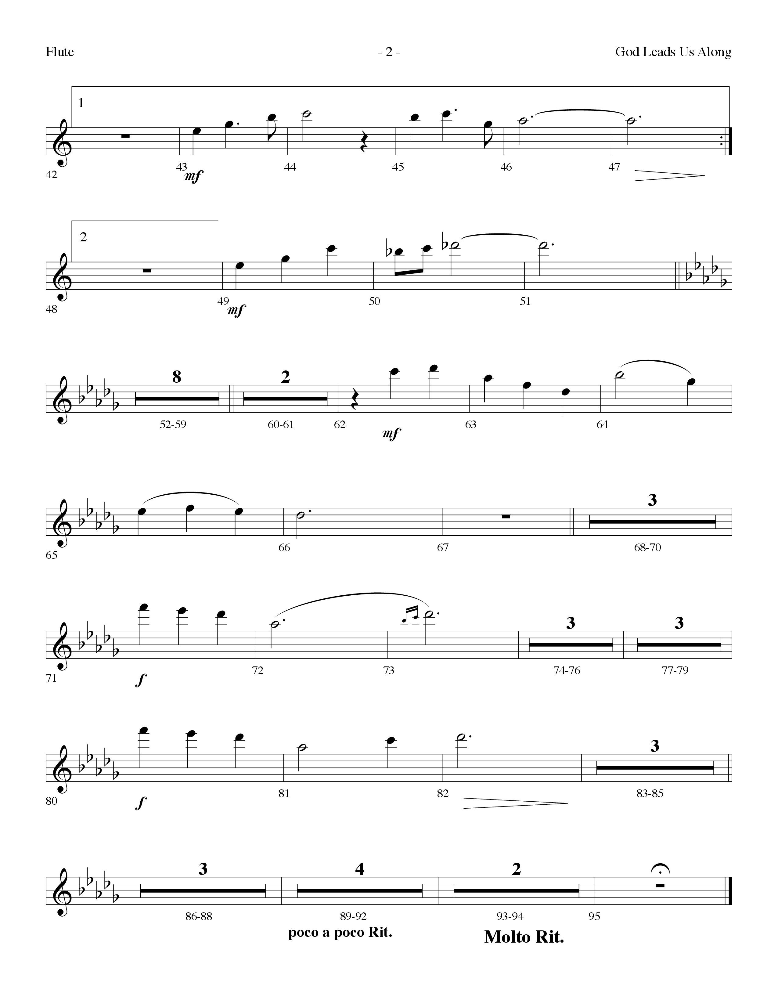 God Leads Us Along (Choral Anthem SATB) Flute (Lifeway Choral / Arr. Dennis Allen)