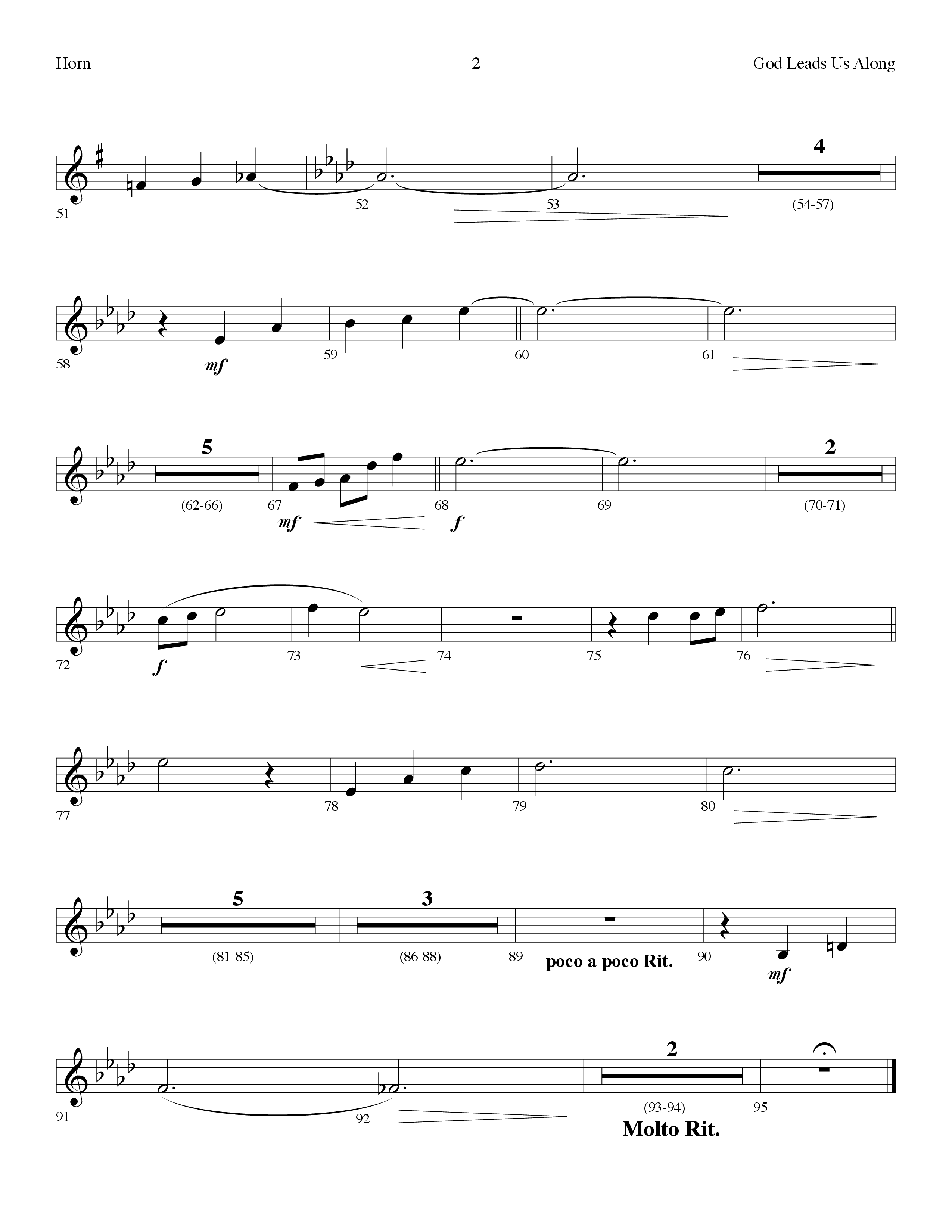 God Leads Us Along (Choral Anthem SATB) French Horn (Lifeway Choral / Arr. Dennis Allen)