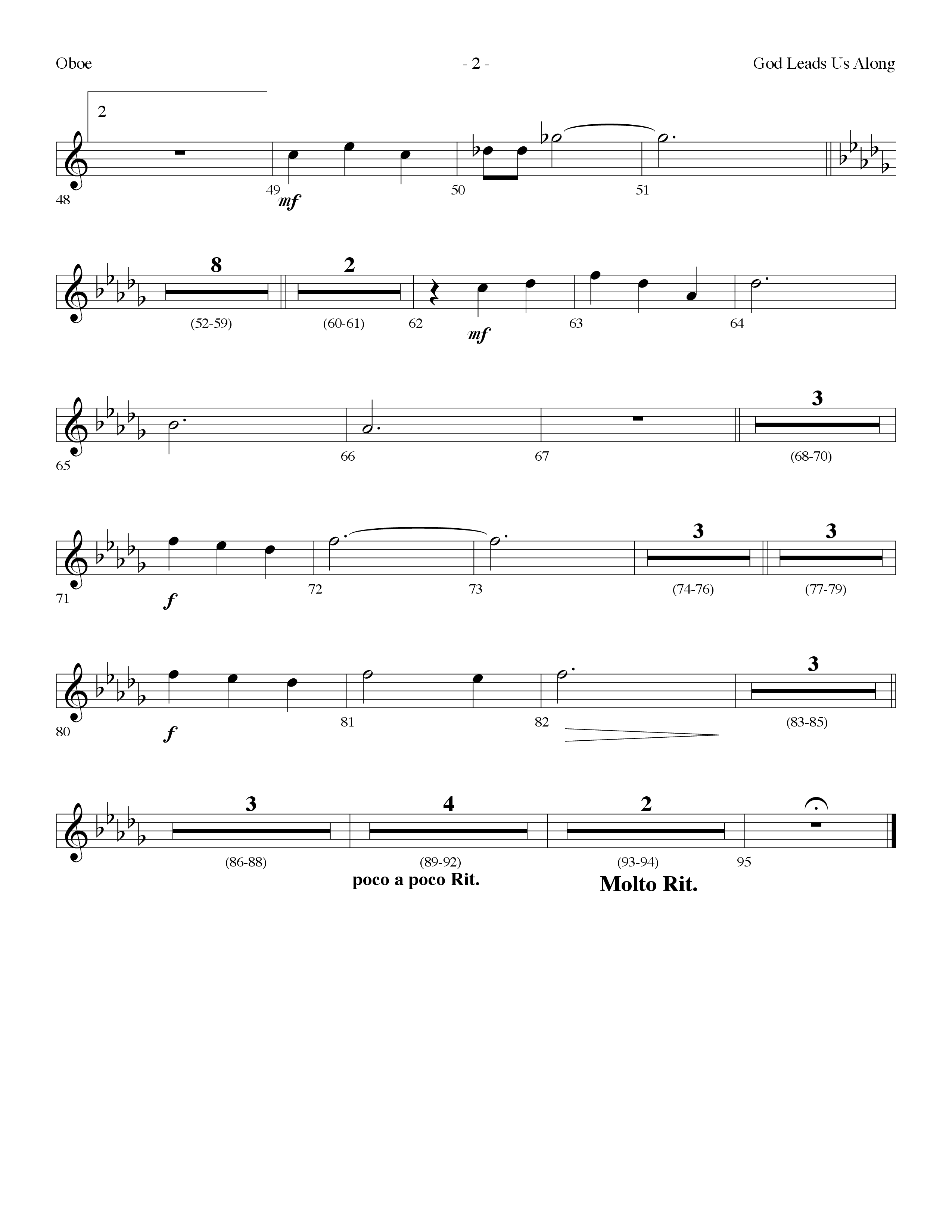 God Leads Us Along (Choral Anthem SATB) Oboe (Lifeway Choral / Arr. Dennis Allen)