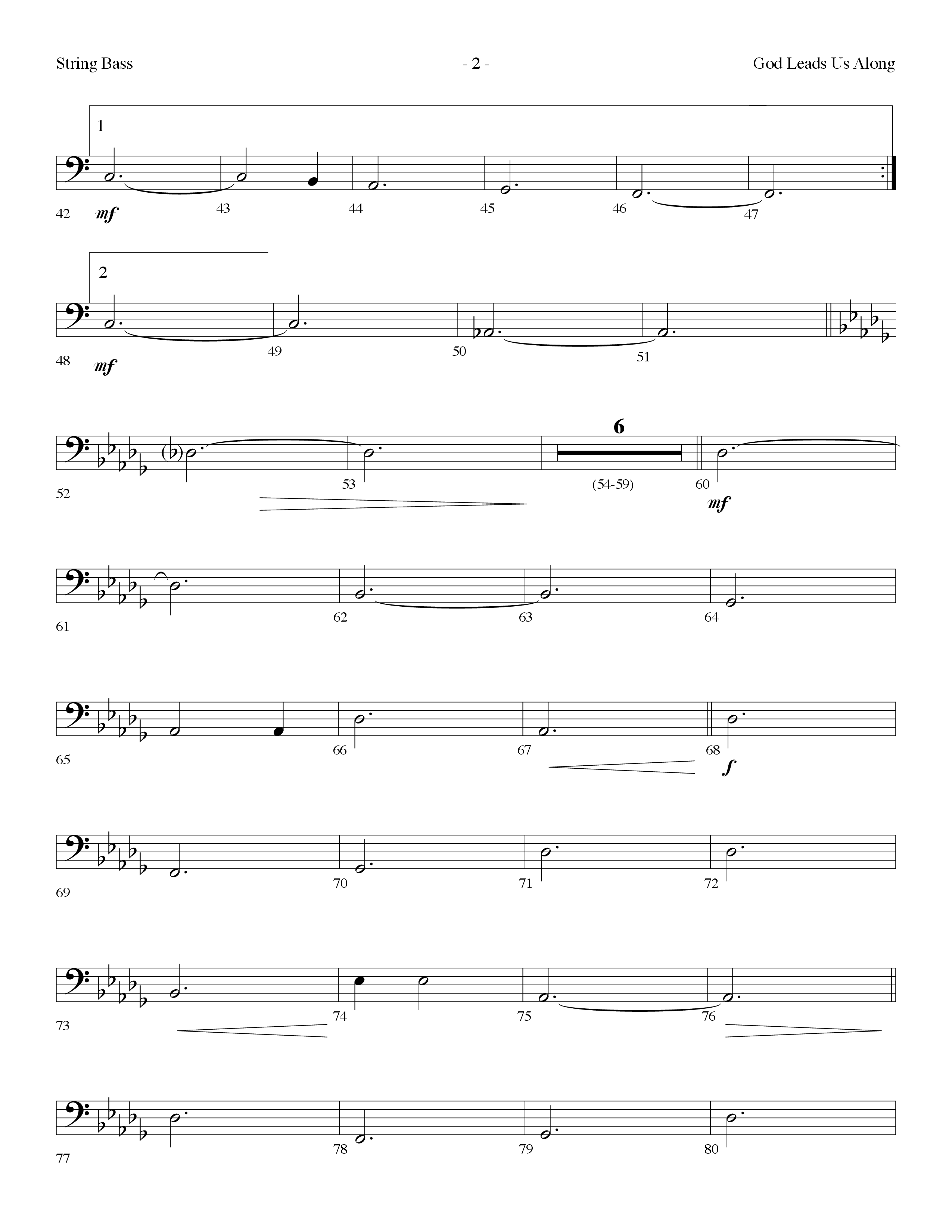God Leads Us Along (Choral Anthem SATB) String Bass (Lifeway Choral / Arr. Dennis Allen)