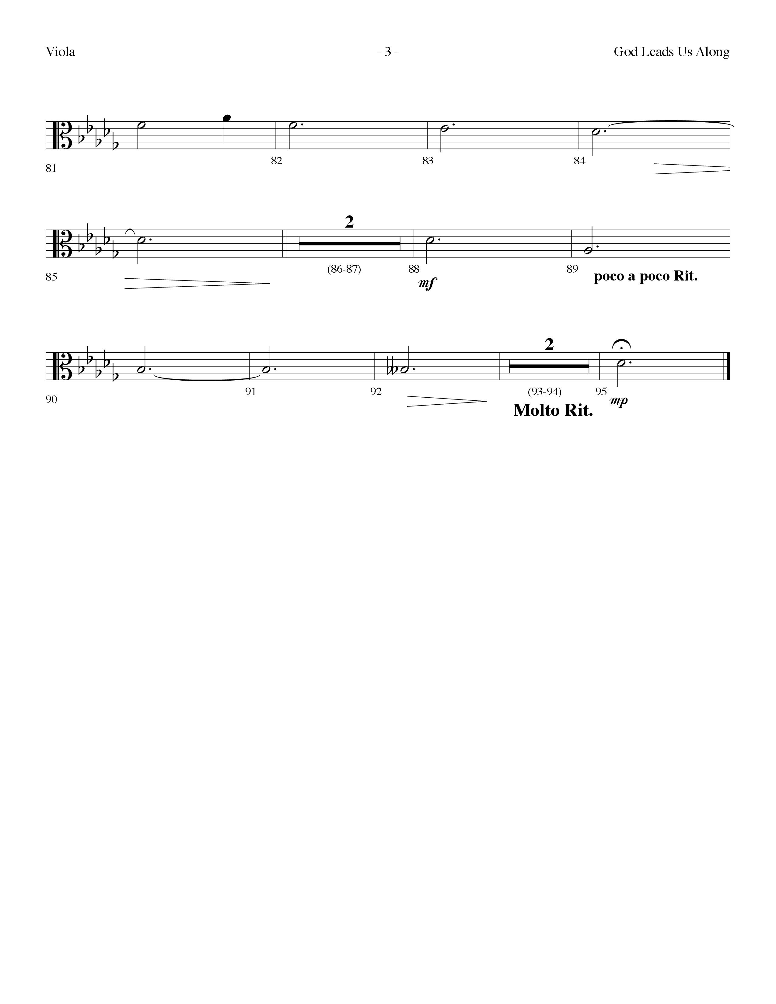 God Leads Us Along (Choral Anthem SATB) Viola (Lifeway Choral / Arr. Dennis Allen)