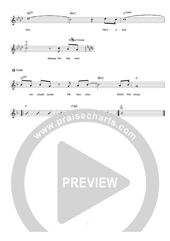 Jesus Won It All Lead Sheet (Hillsong Worship)