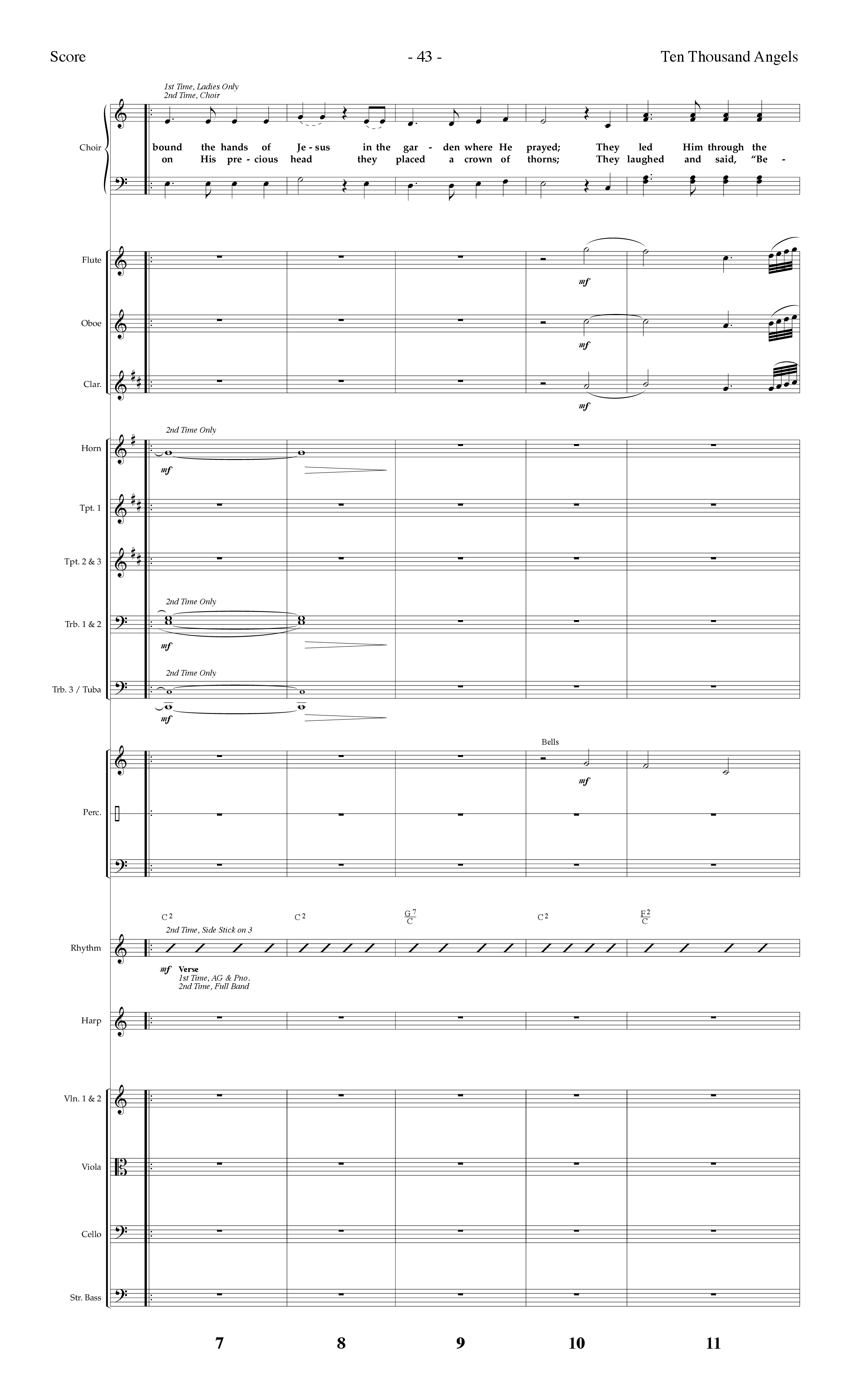 Ten Thousand Angels (Choral Anthem SATB) Orchestration (Lifeway Choral / Arr. Dennis Allen)