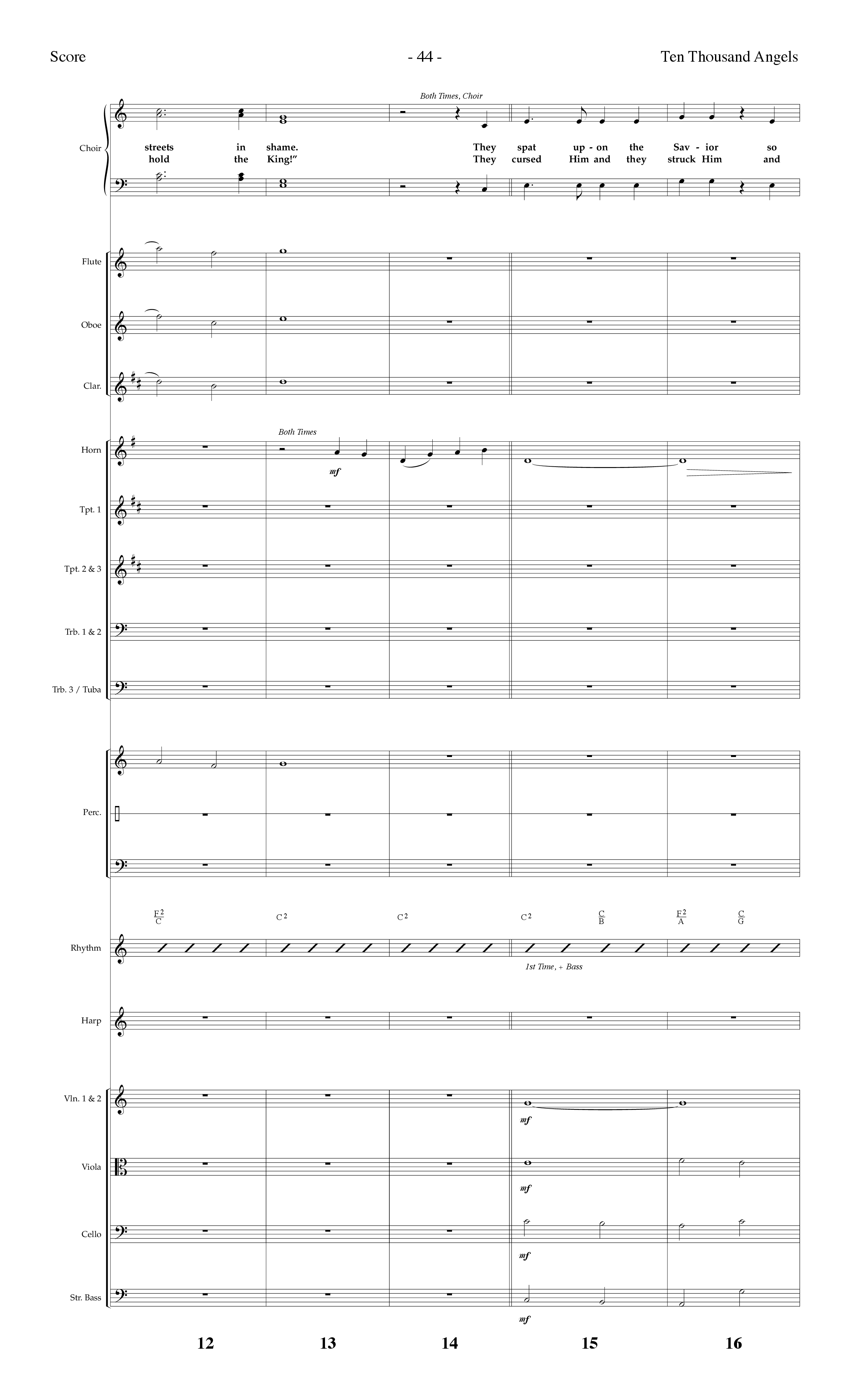 Ten Thousand Angels (Choral Anthem SATB) Orchestration (Lifeway Choral / Arr. Dennis Allen)