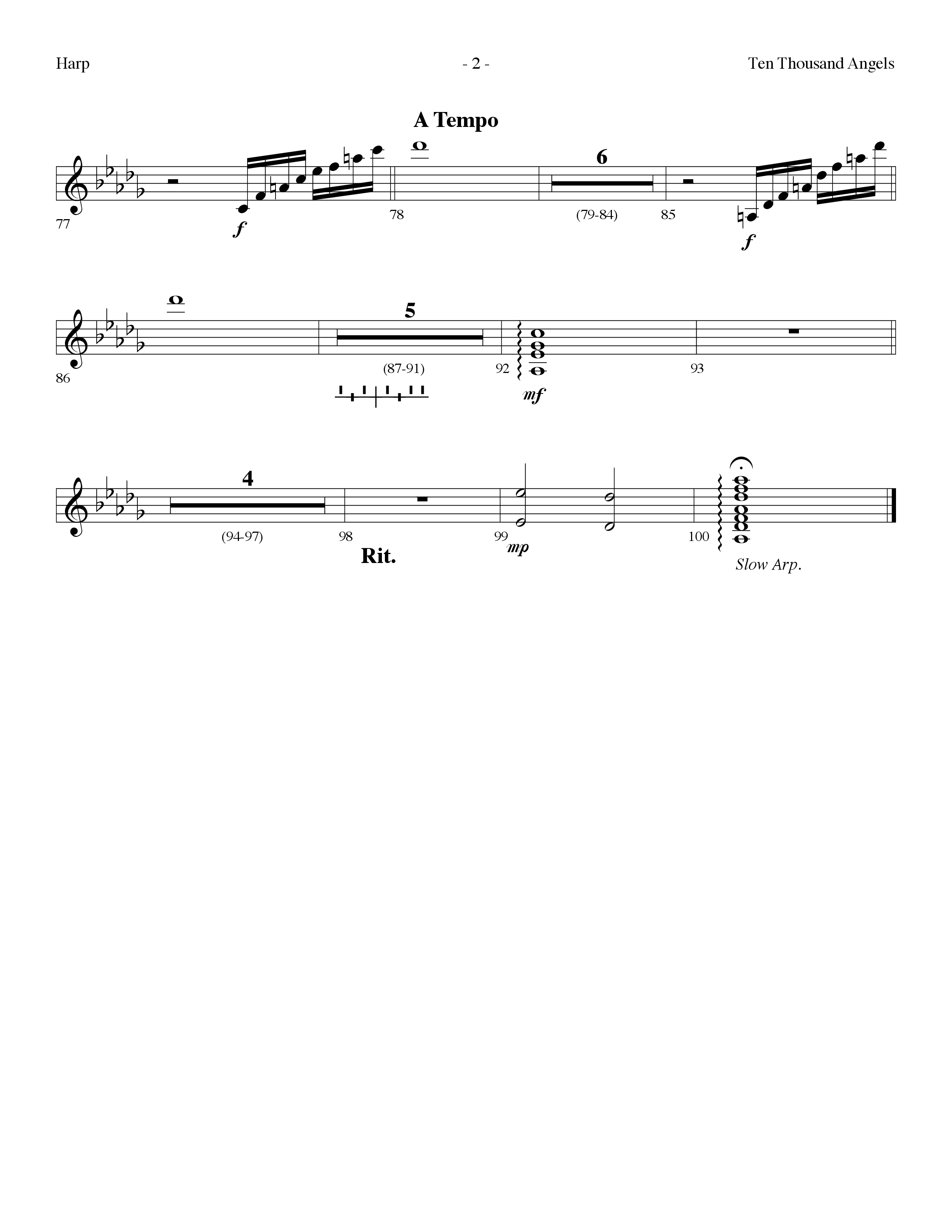 Ten Thousand Angels (Choral Anthem SATB) Harp (Lifeway Choral / Arr. Dennis Allen)