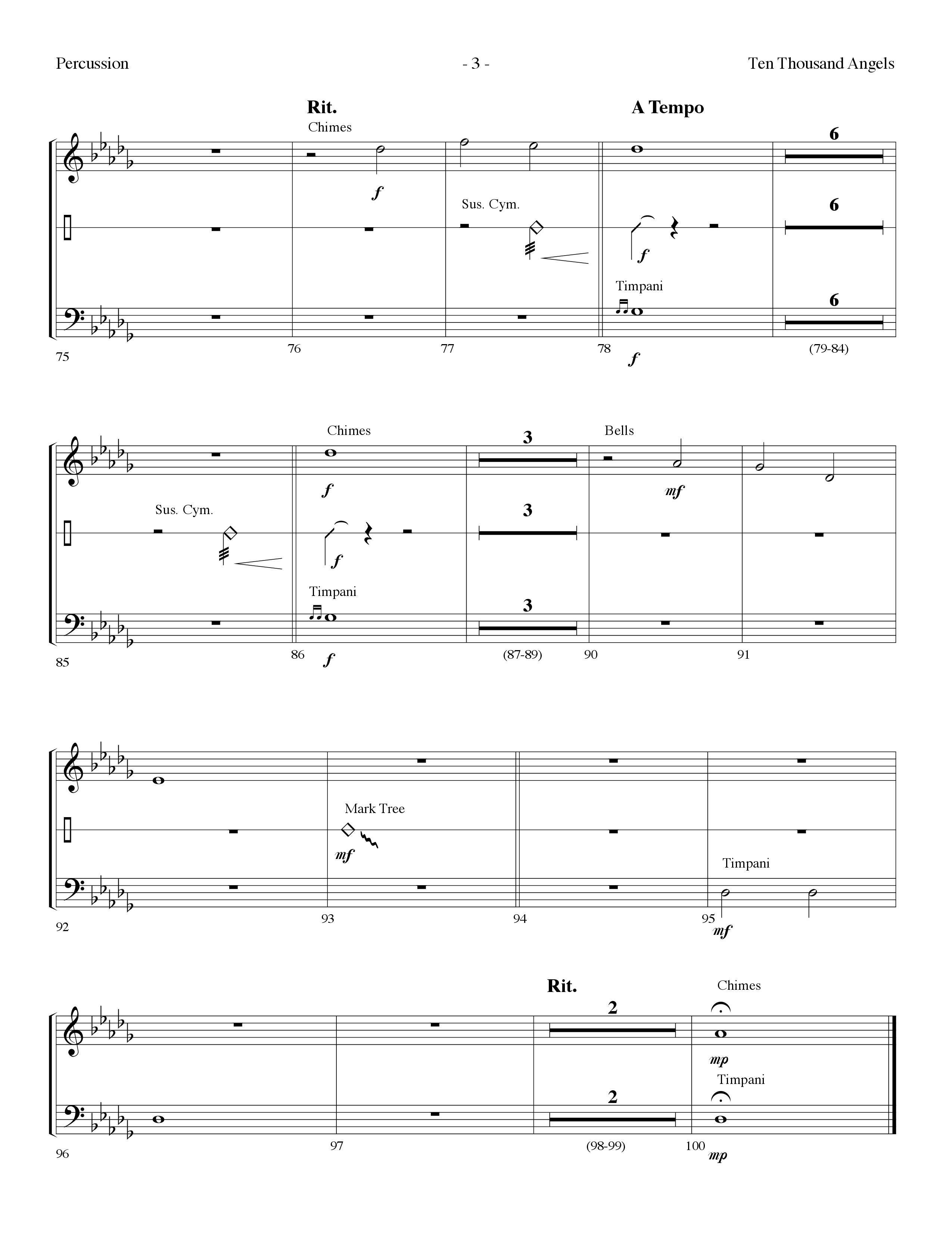 Ten Thousand Angels (Choral Anthem SATB) Percussion (Lifeway Choral / Arr. Dennis Allen)