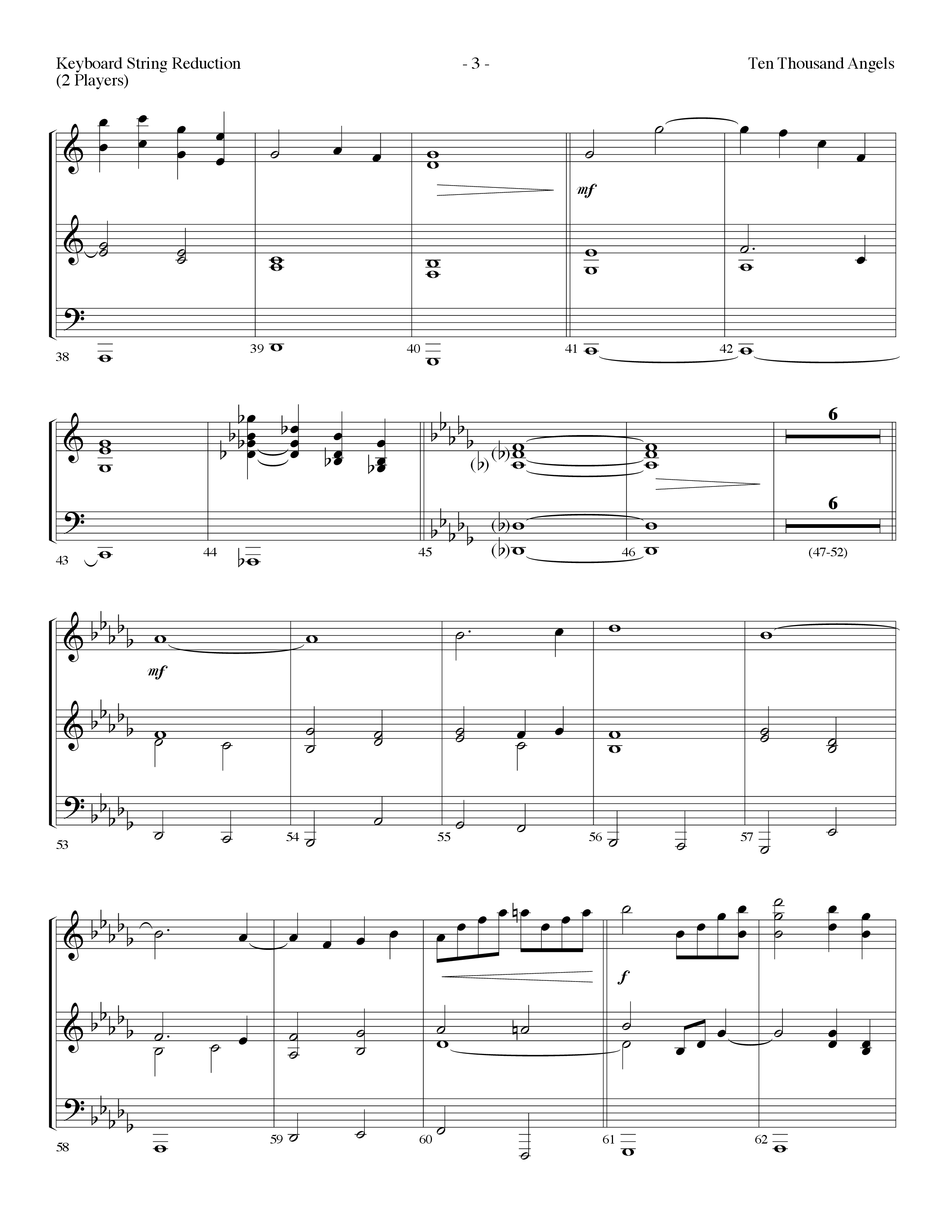 Ten Thousand Angels (Choral Anthem SATB) String Reduction (Lifeway Choral / Arr. Dennis Allen)