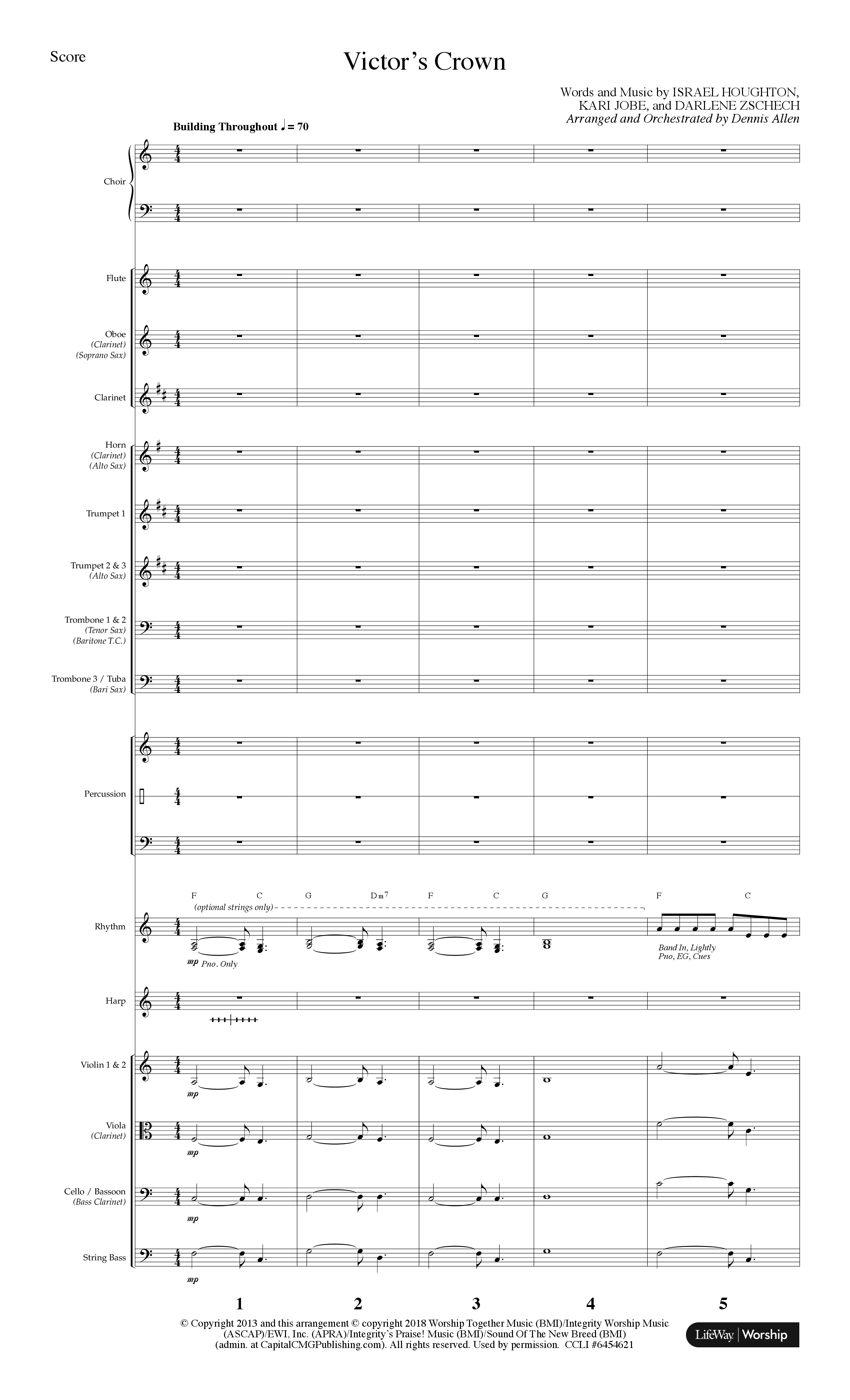 Victor's Crown (Choral Anthem SATB) Orchestration (Lifeway Choral / Arr. Dennis Allen)