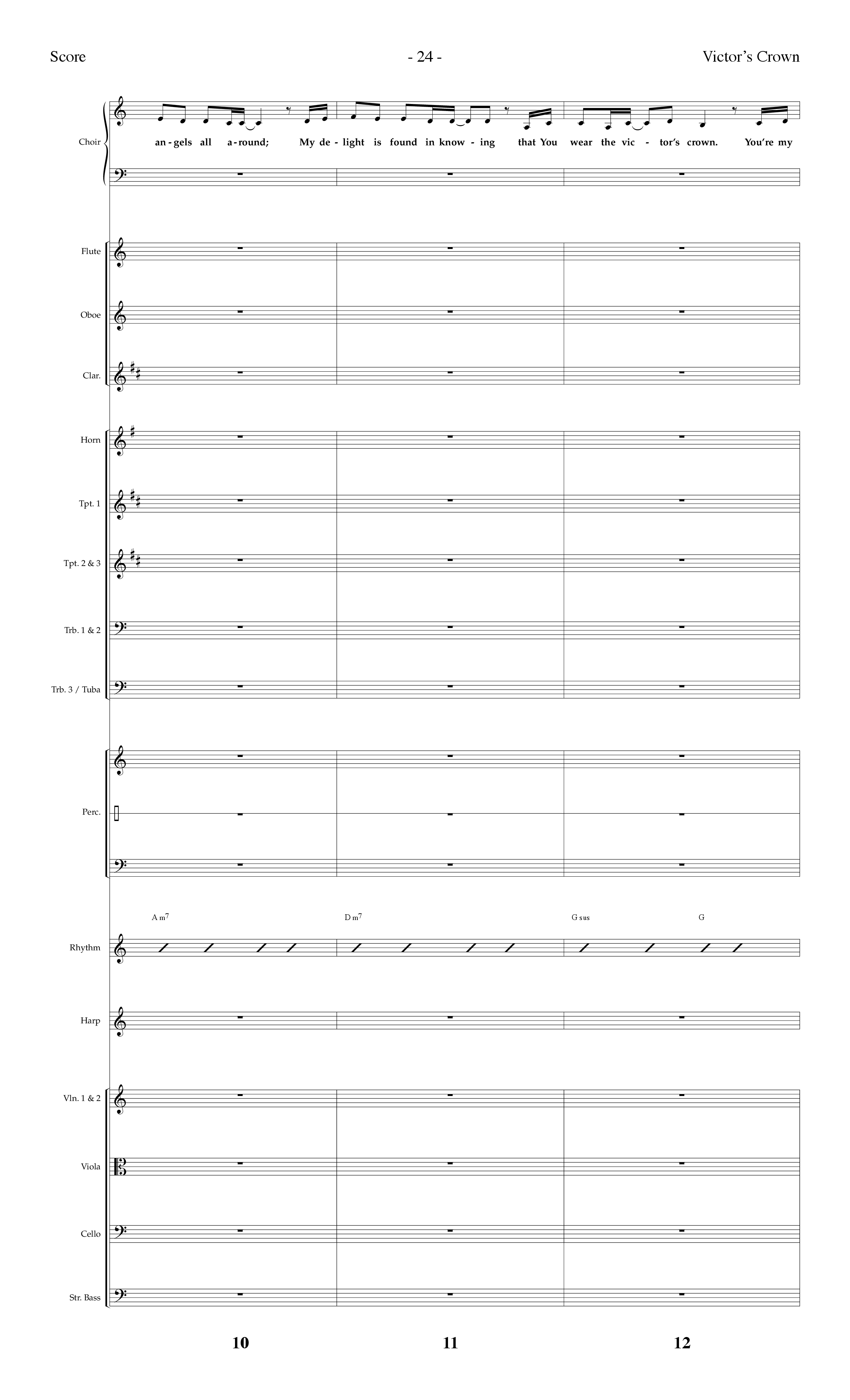 Victor's Crown (Choral Anthem SATB) Orchestration (Lifeway Choral / Arr. Dennis Allen)